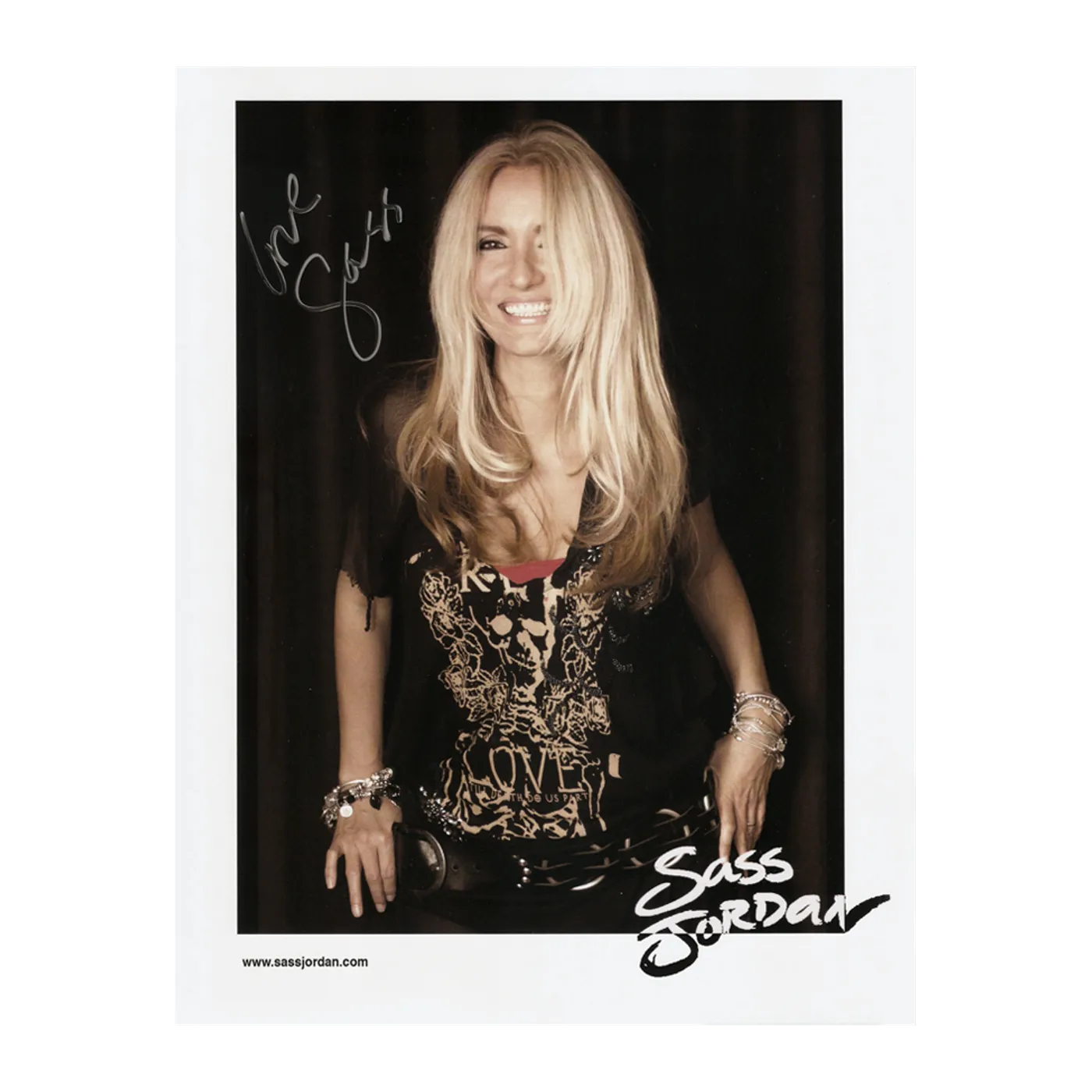 Sass Jordan Black Background Photo (Signed)