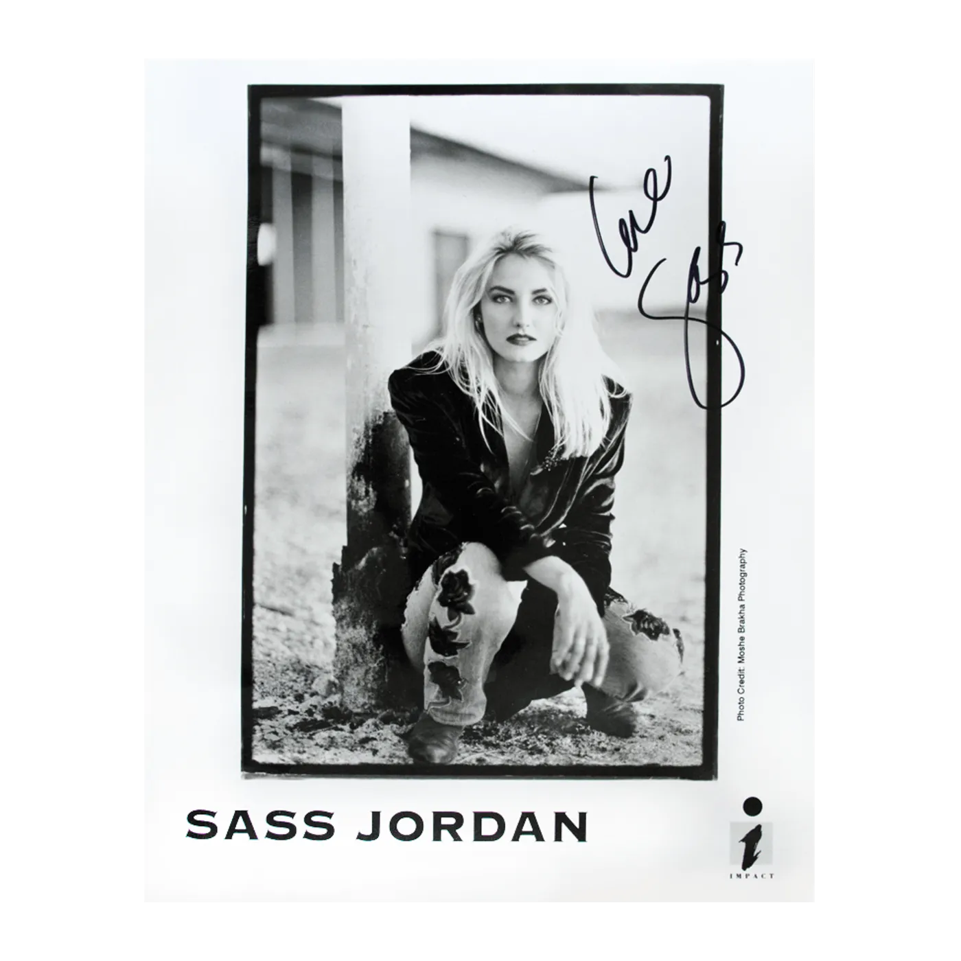 Sass Jordan 1992 Black & White Photo (Signed)