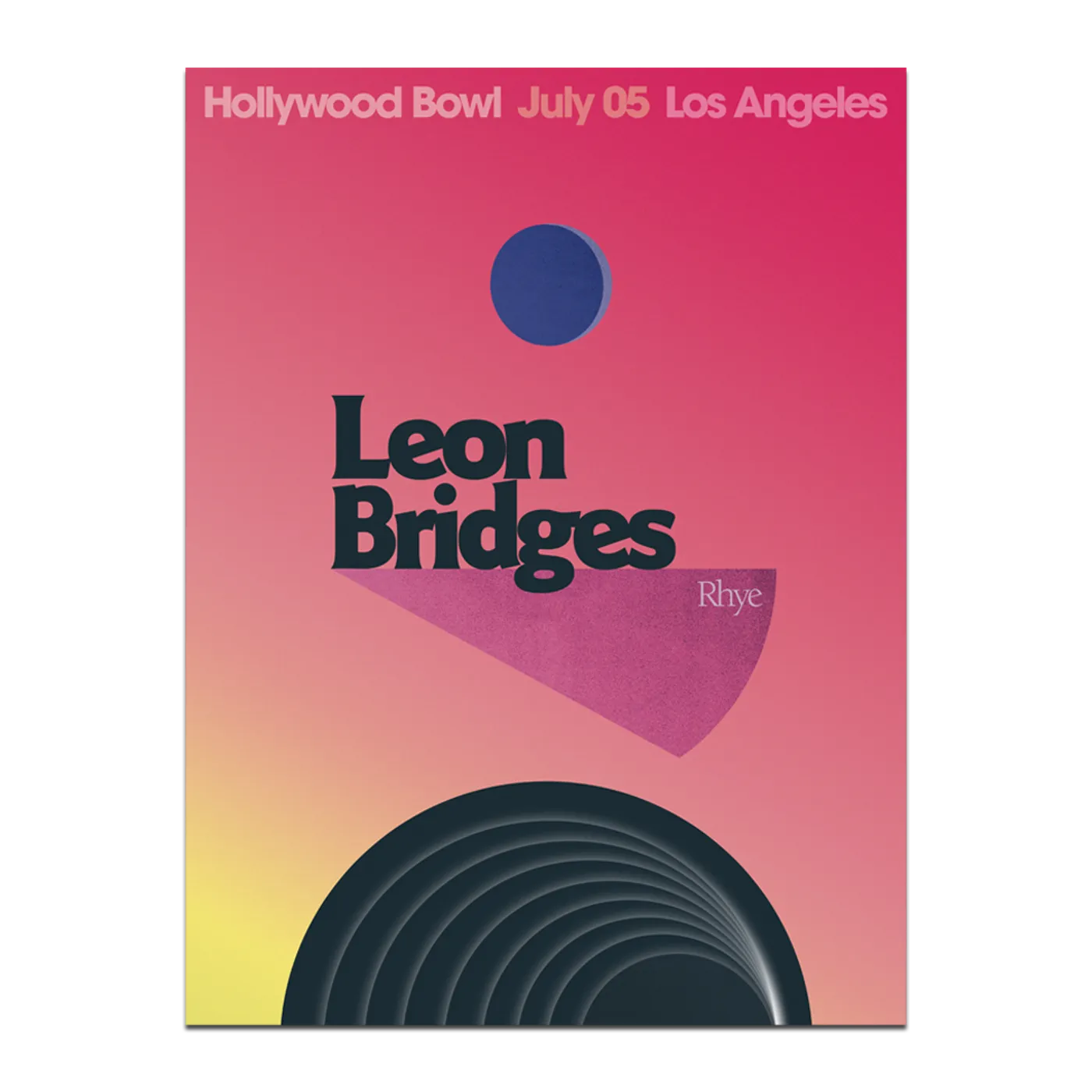 Leon Bridges Los Angeles Hollywood Bowl Poster July 5, 2019