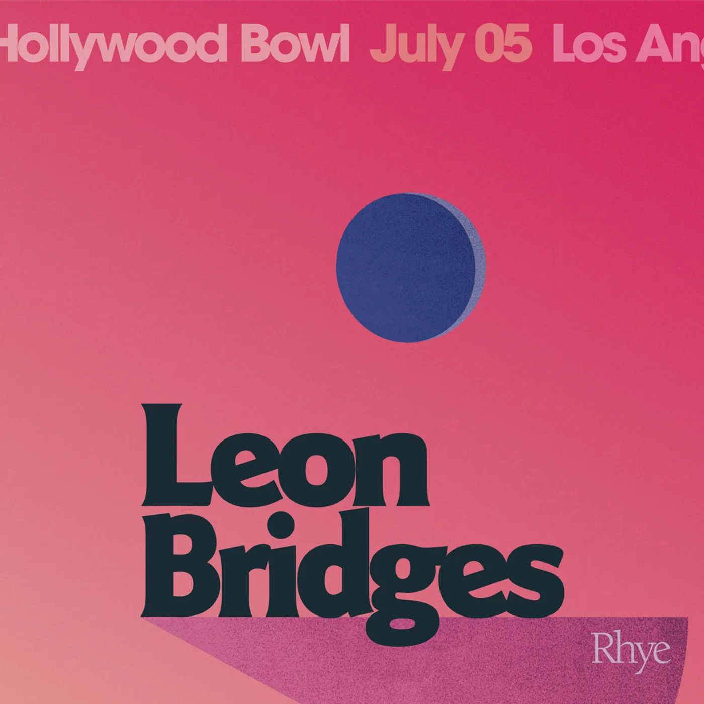 Leon Bridges Los Angeles Hollywood Bowl Poster July 5, 2019
