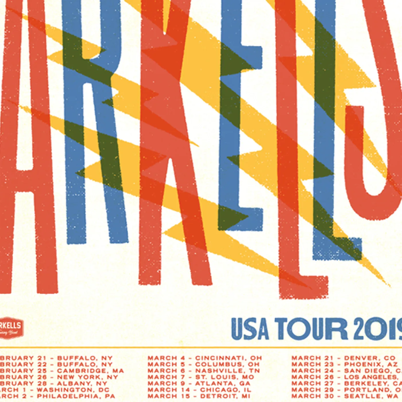 Arkells 2019 US Tour Poster