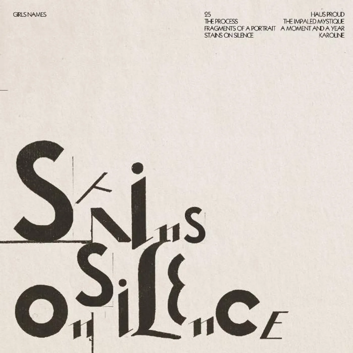 Spo-Enabled Girls Names 'Stains on Silence' Vinyl Record