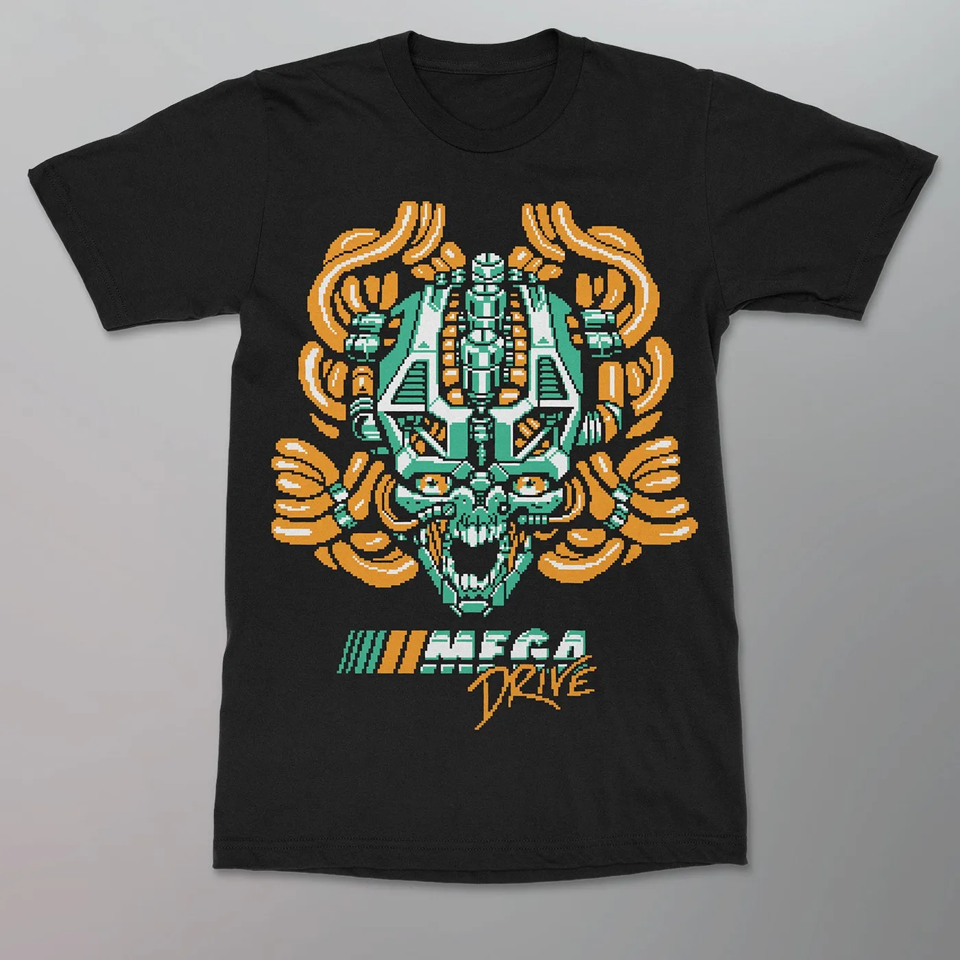 Mega Drive - Pixel Skull Shirt [Orange]