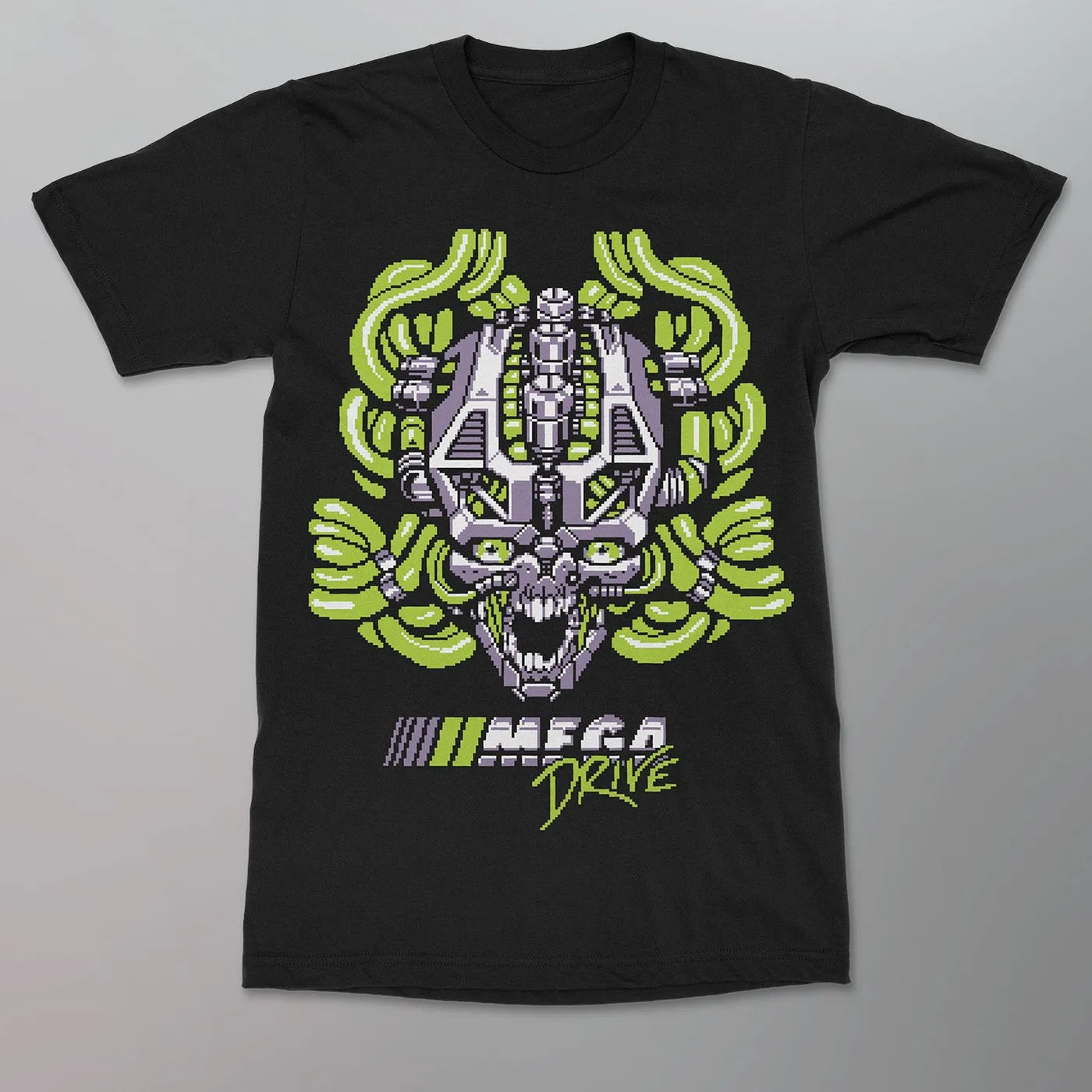 Mega Drive - Pixel Skull Shirt [Green]