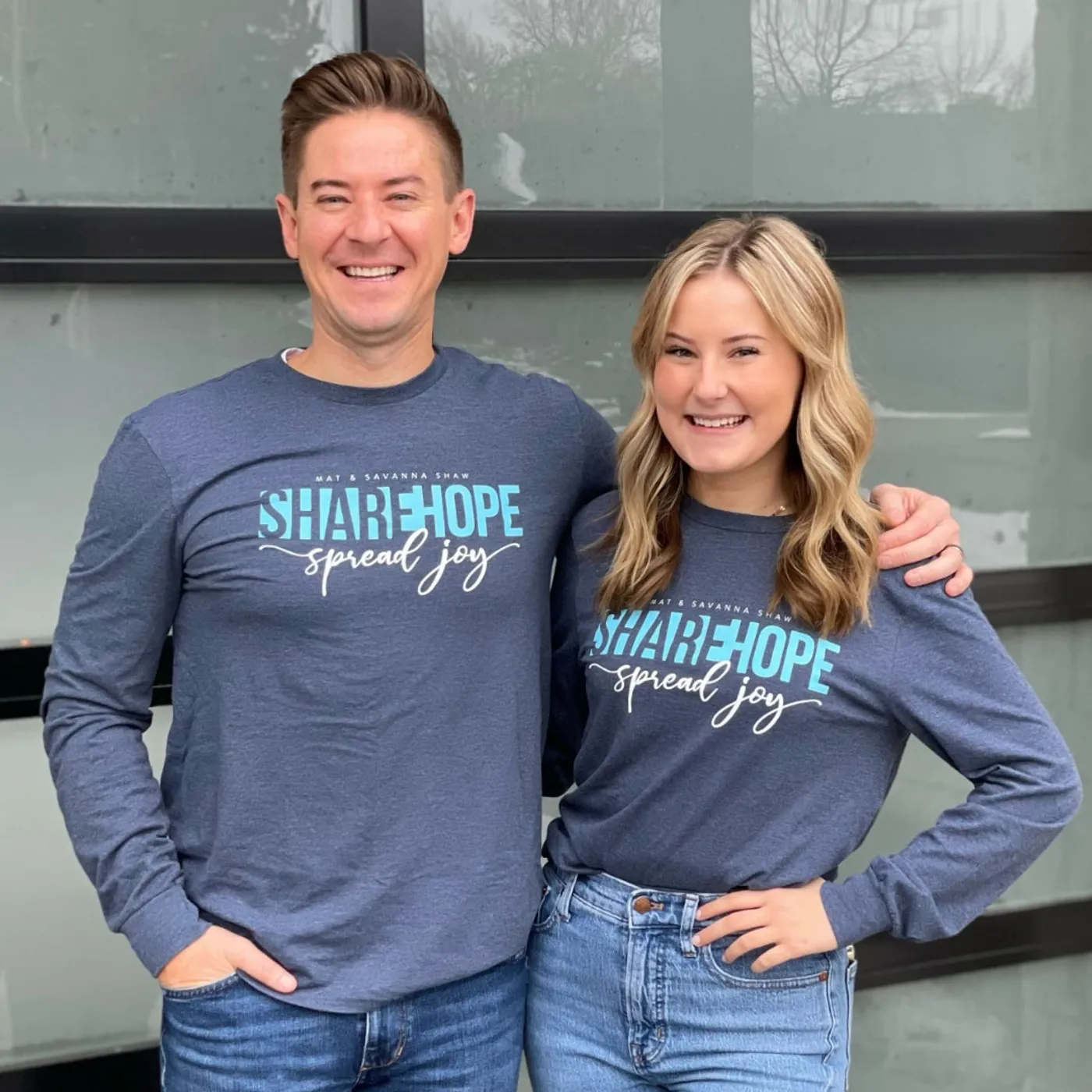 Mat and Savanna Shaw Blue Long Sleeve Shirt