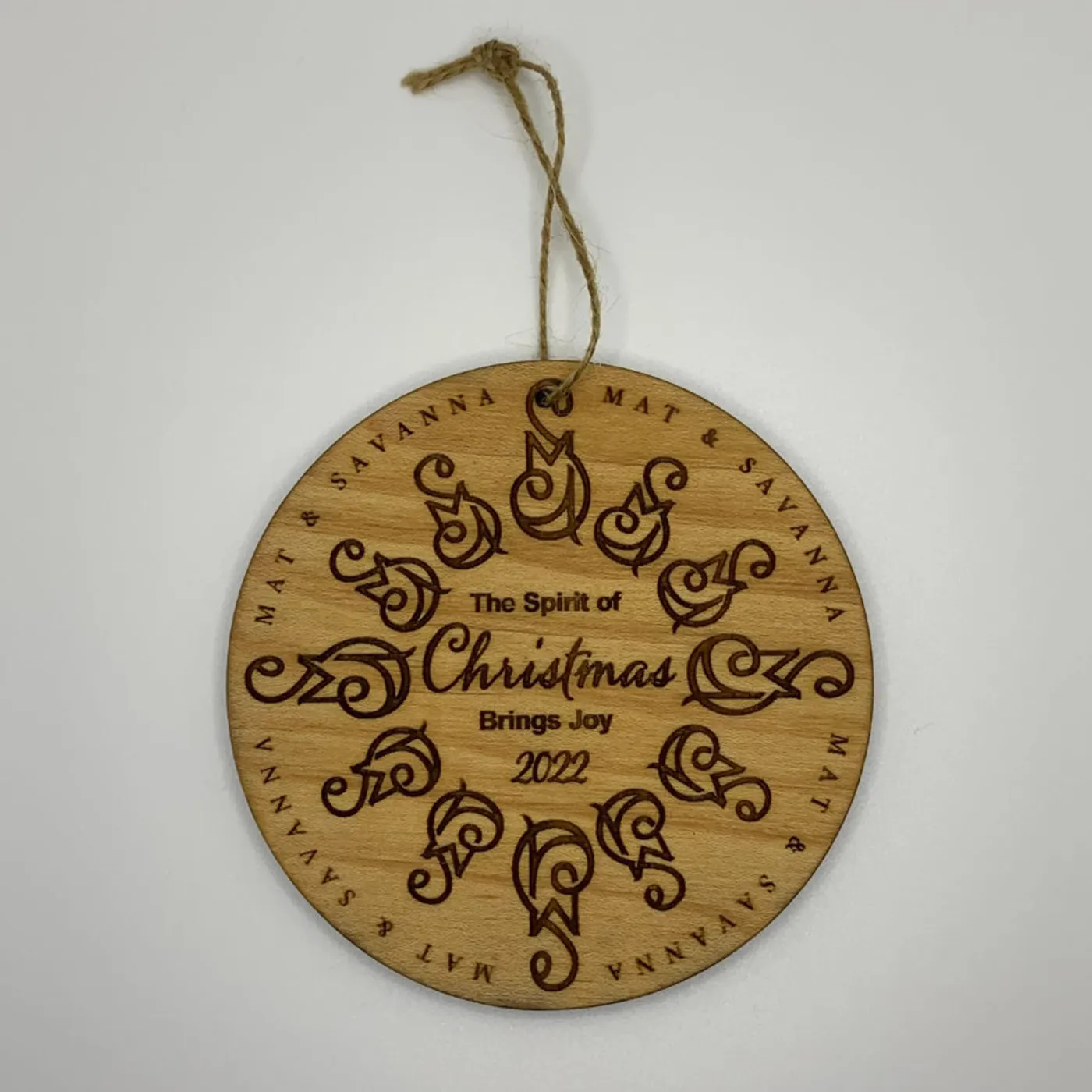 Mat and Savanna Shaw 2022 Christmas Ornament [HANDMADE]