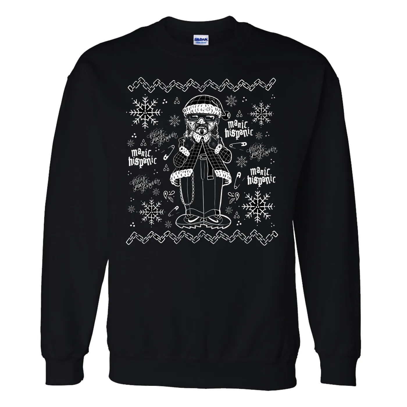 Manic Hispanic "Xmas '24" Crew Neck Sweater Black