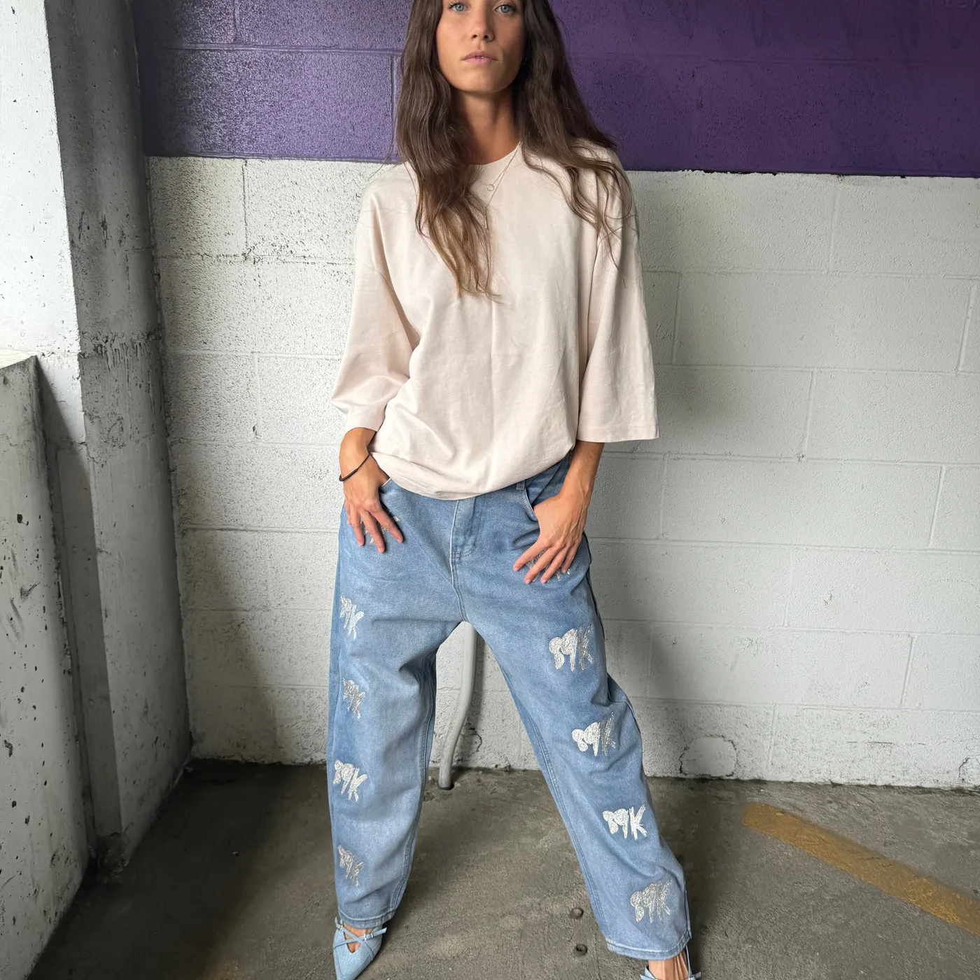 89K The Palm Jeans in Platinum