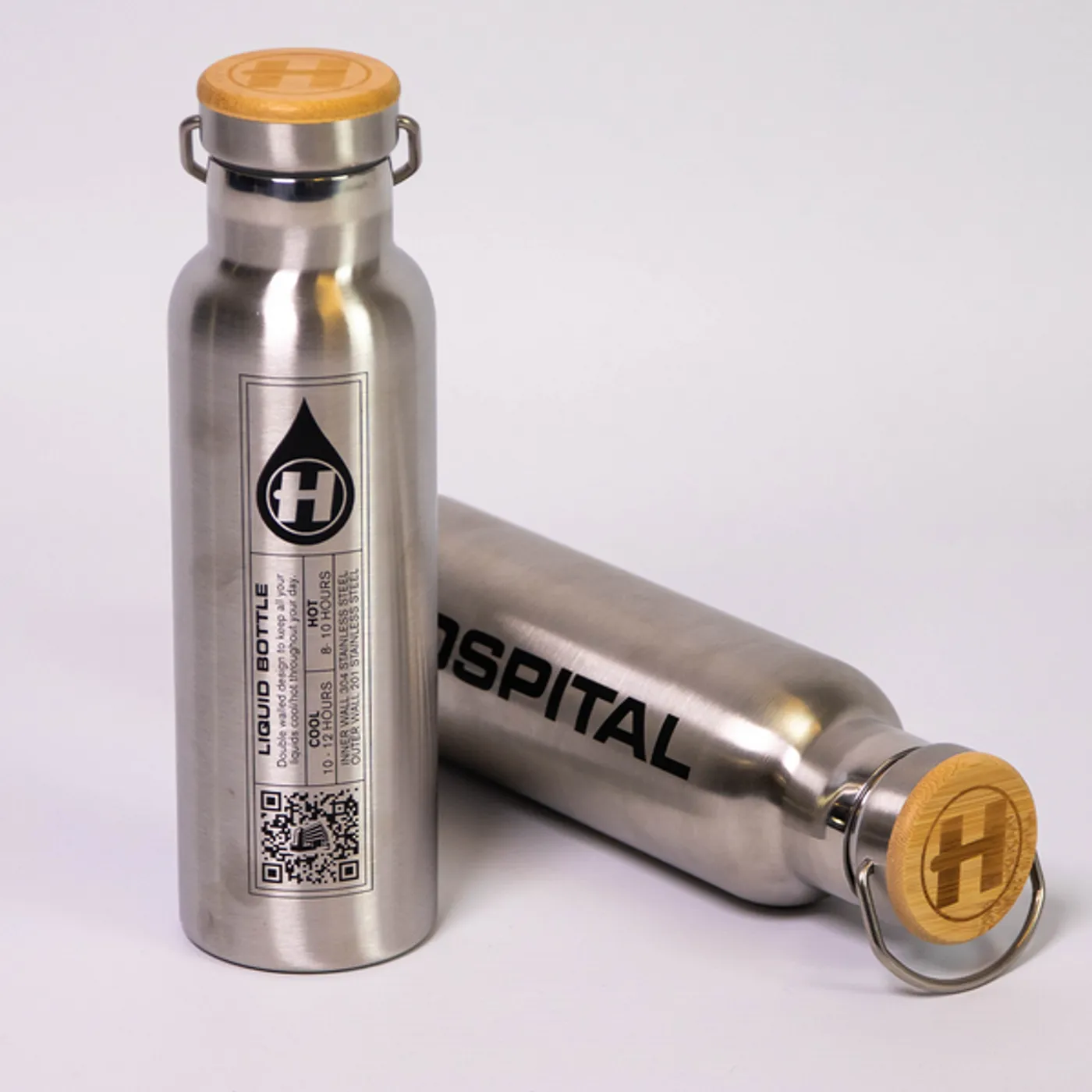 Hospital Records Water Bottle - Bamboo