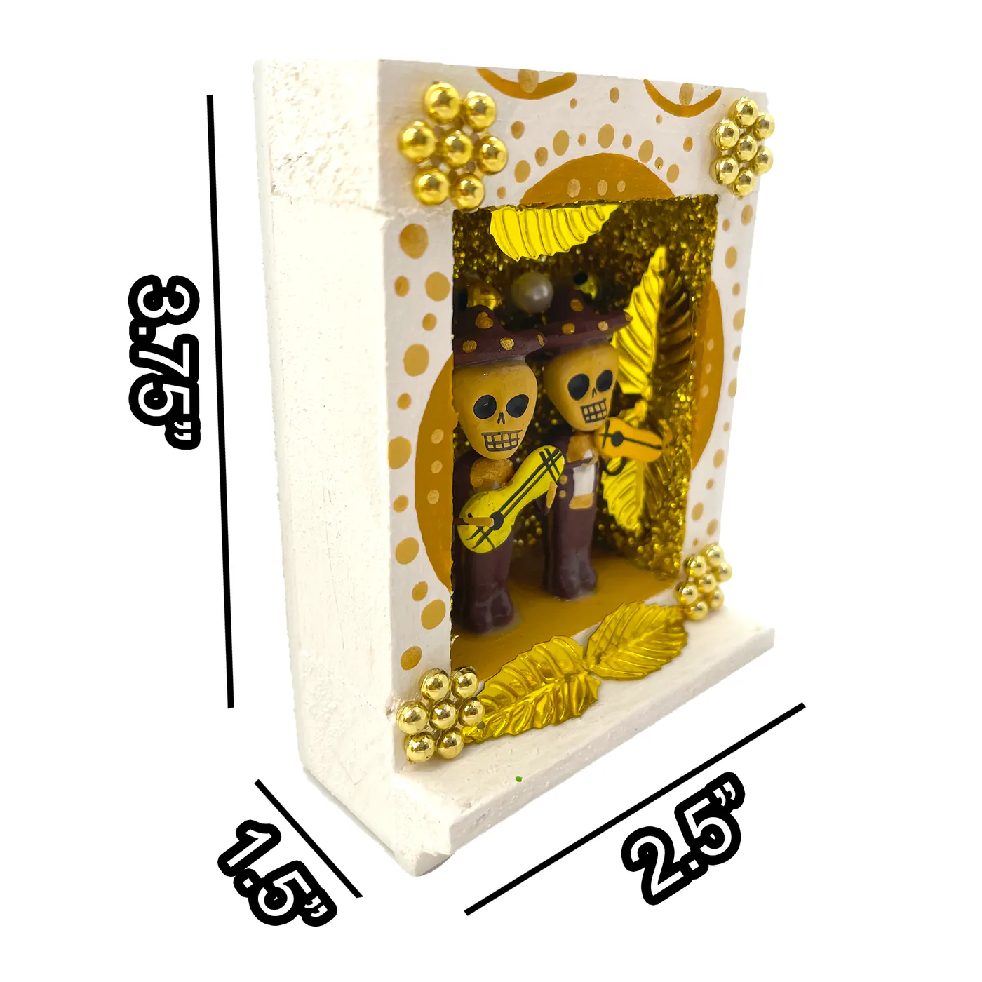 Mariachi Nuevo Tecalitlán Handmade Shadow Box Nicho - Mariachi Monochromatic Series