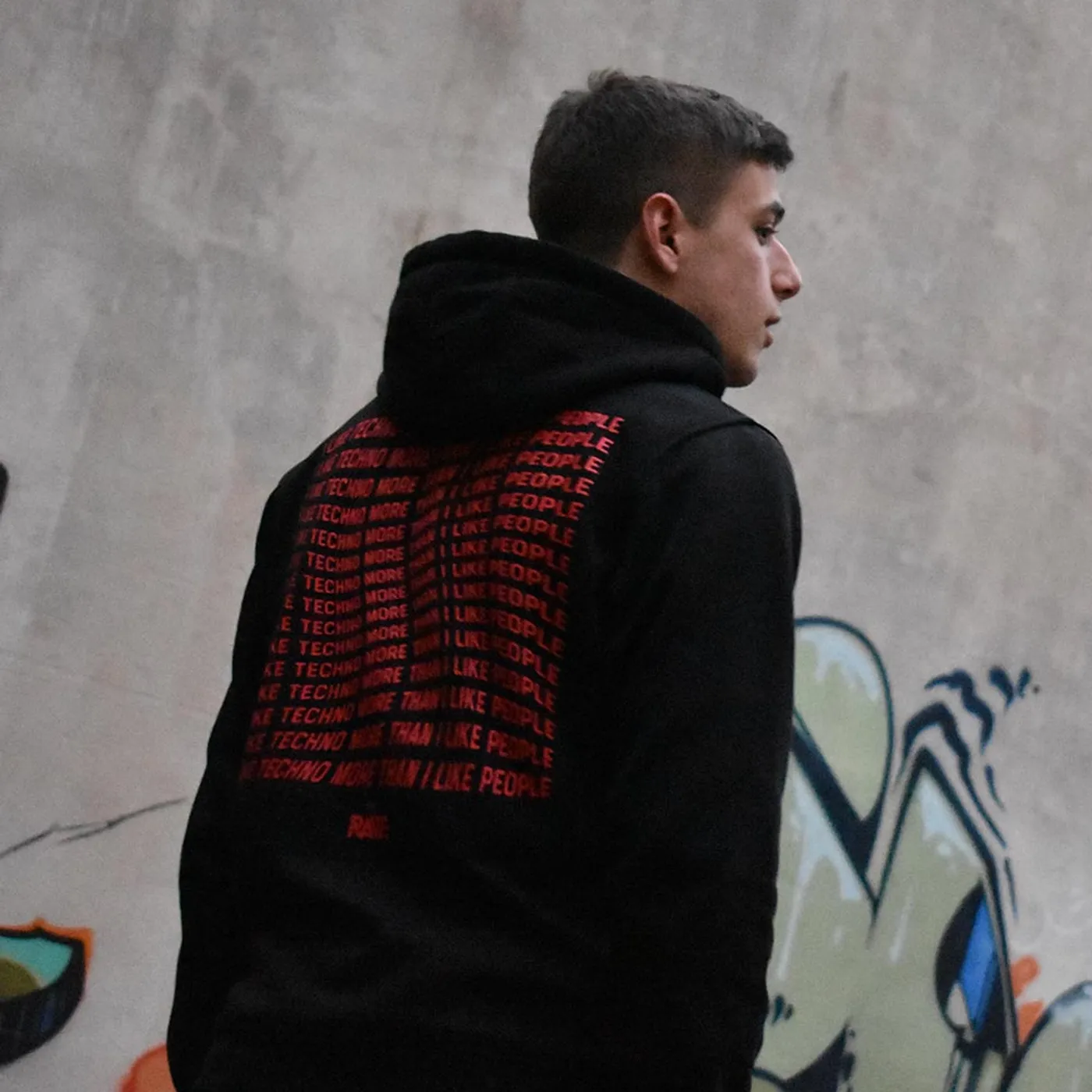 Rave Clothing I Like Techno More Than I Like People Hoodie in schwarz
