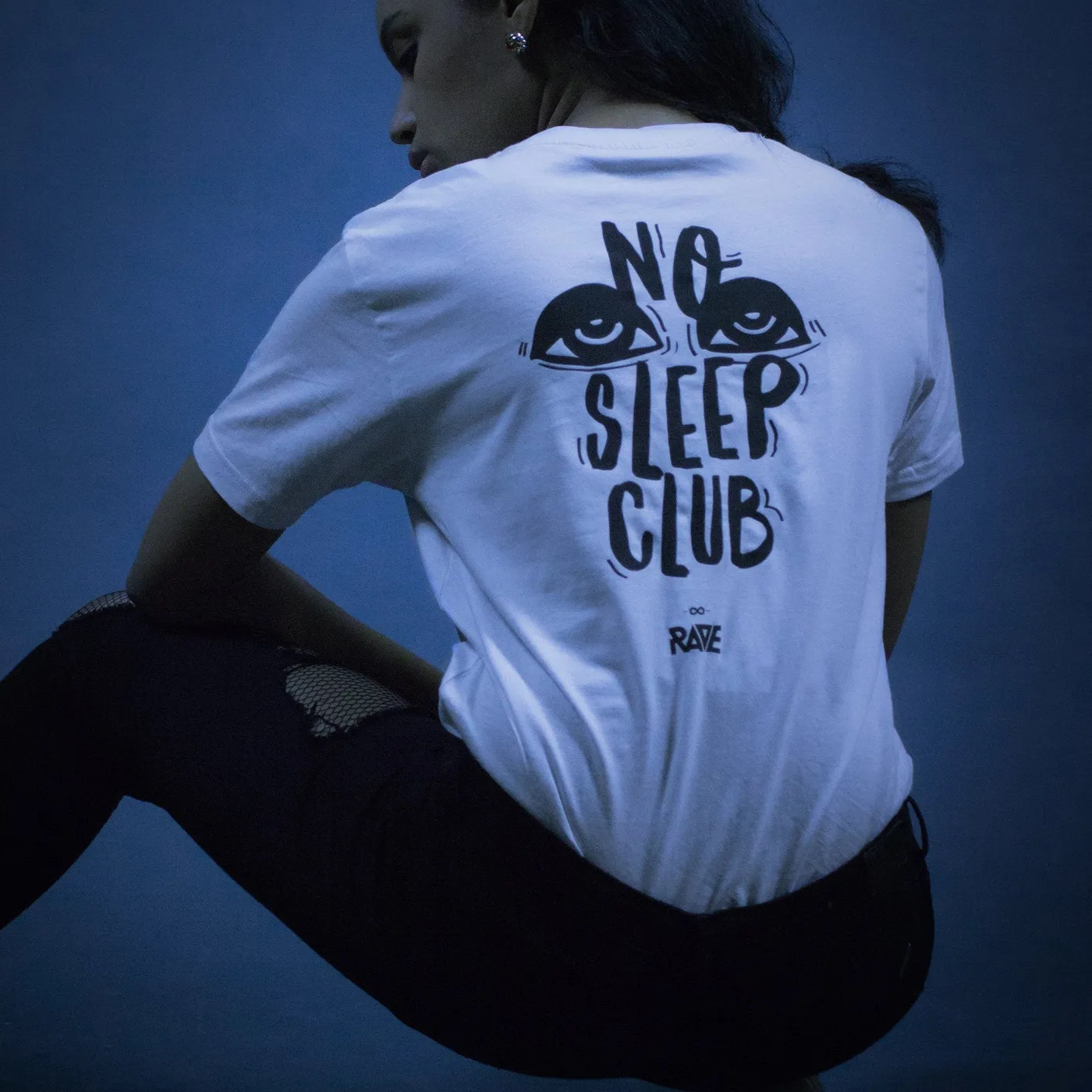 Rave Clothing No Sleep Club T-Shirt in weiß