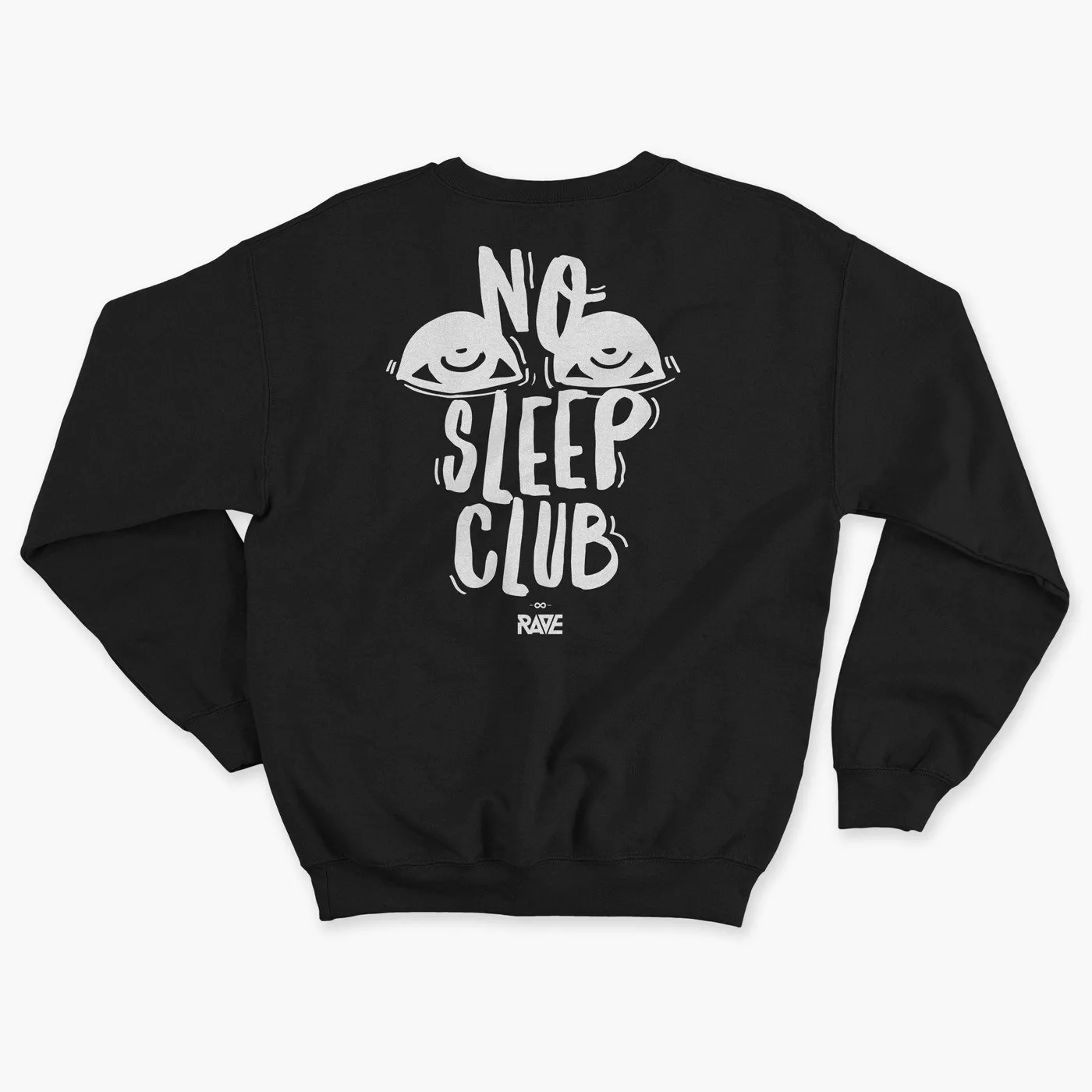 Rave Clothing No Sleep Club Pullover in schwarz
