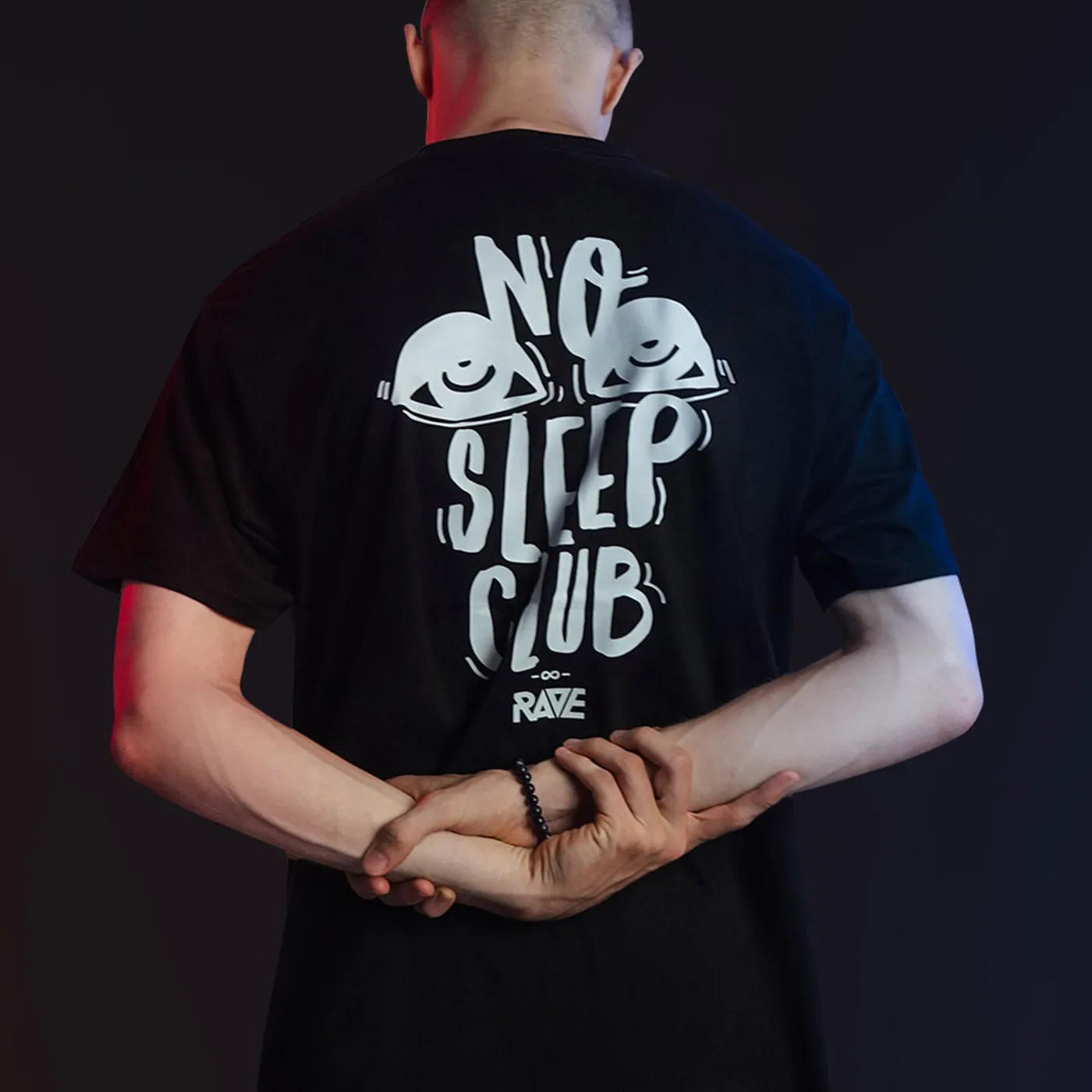 Rave Clothing No Sleep Club T-Shirt in schwarz
