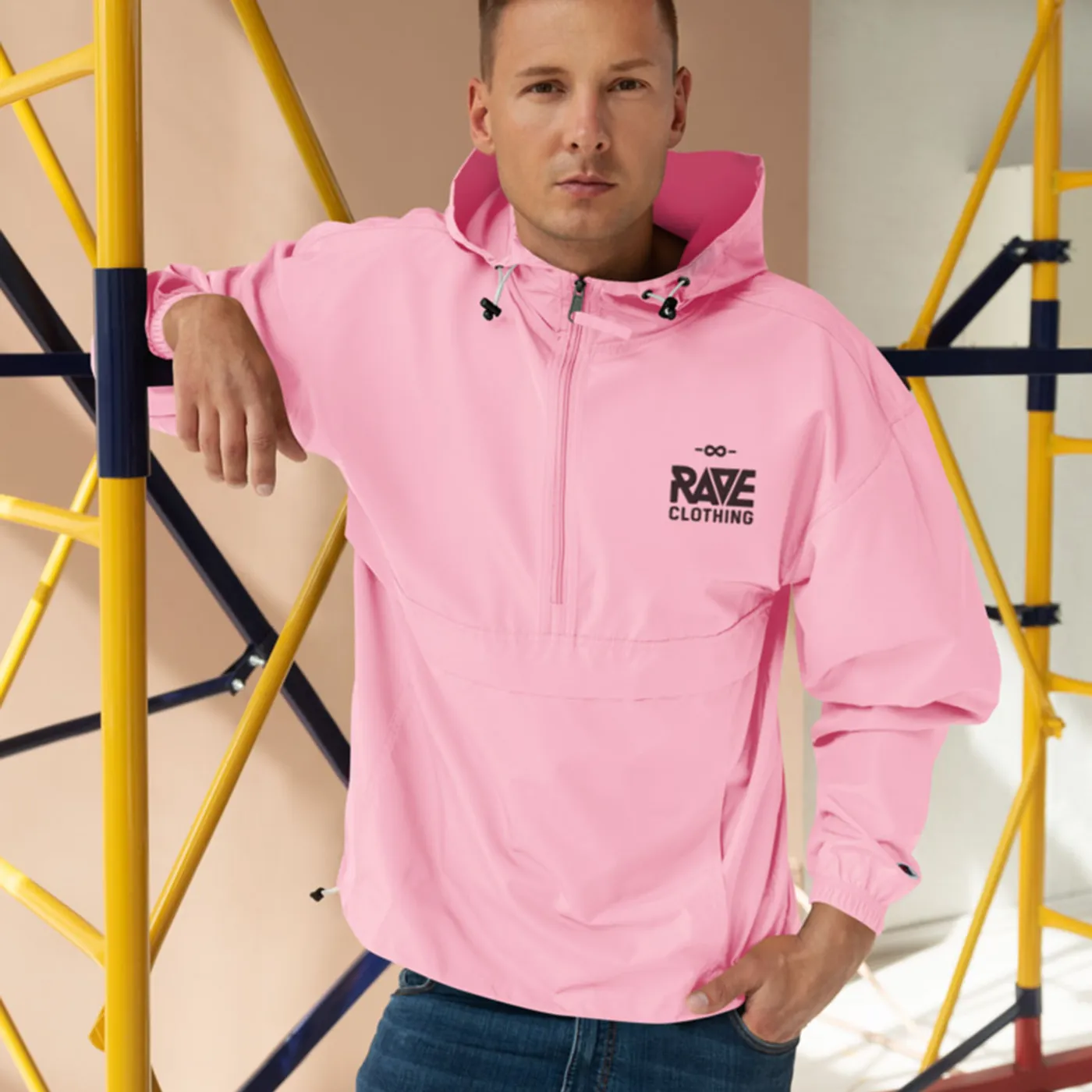 Rave Clothing RAVE x Champion Windbreaker pink candy