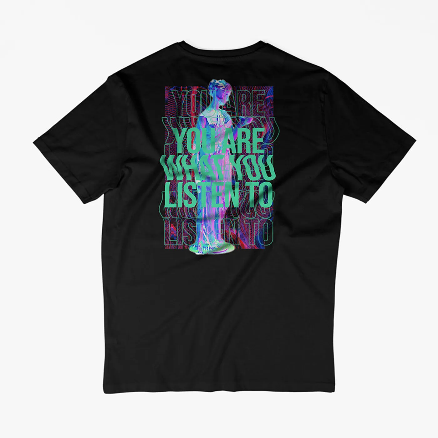 Rave Clothing You are what you listen to T-Shirt in schwarz