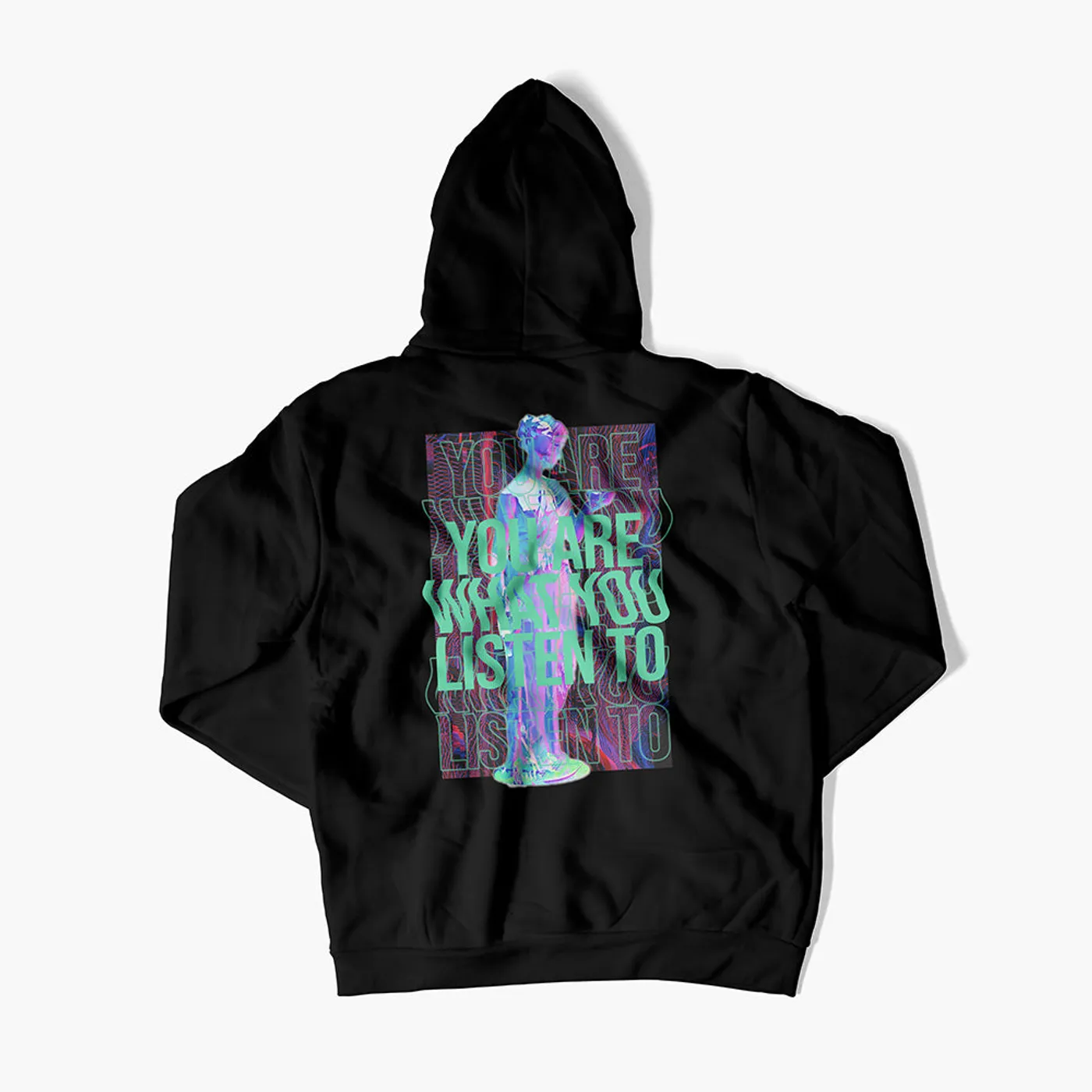 Rave Clothing You are what you listen to Hoodie in schwarz