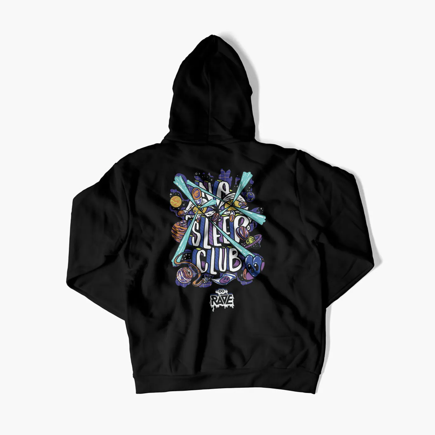 Rave Clothing No Sleep Club Hoodie (Trippy Edition)