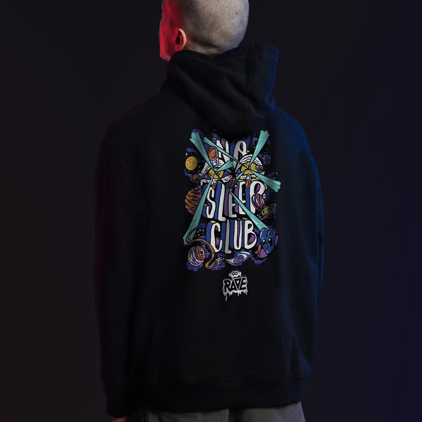 Rave Clothing No Sleep Club Hoodie (Trippy Edition)