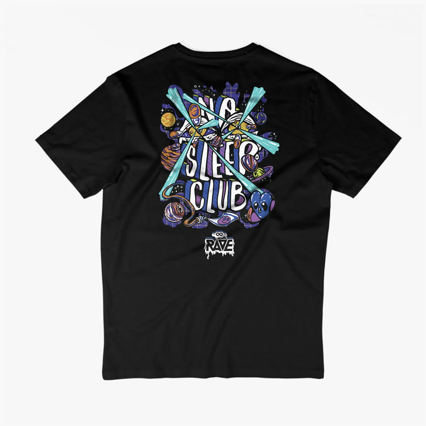 Rave Clothing No Sleep Club T-Shirt (Trippy Edition)