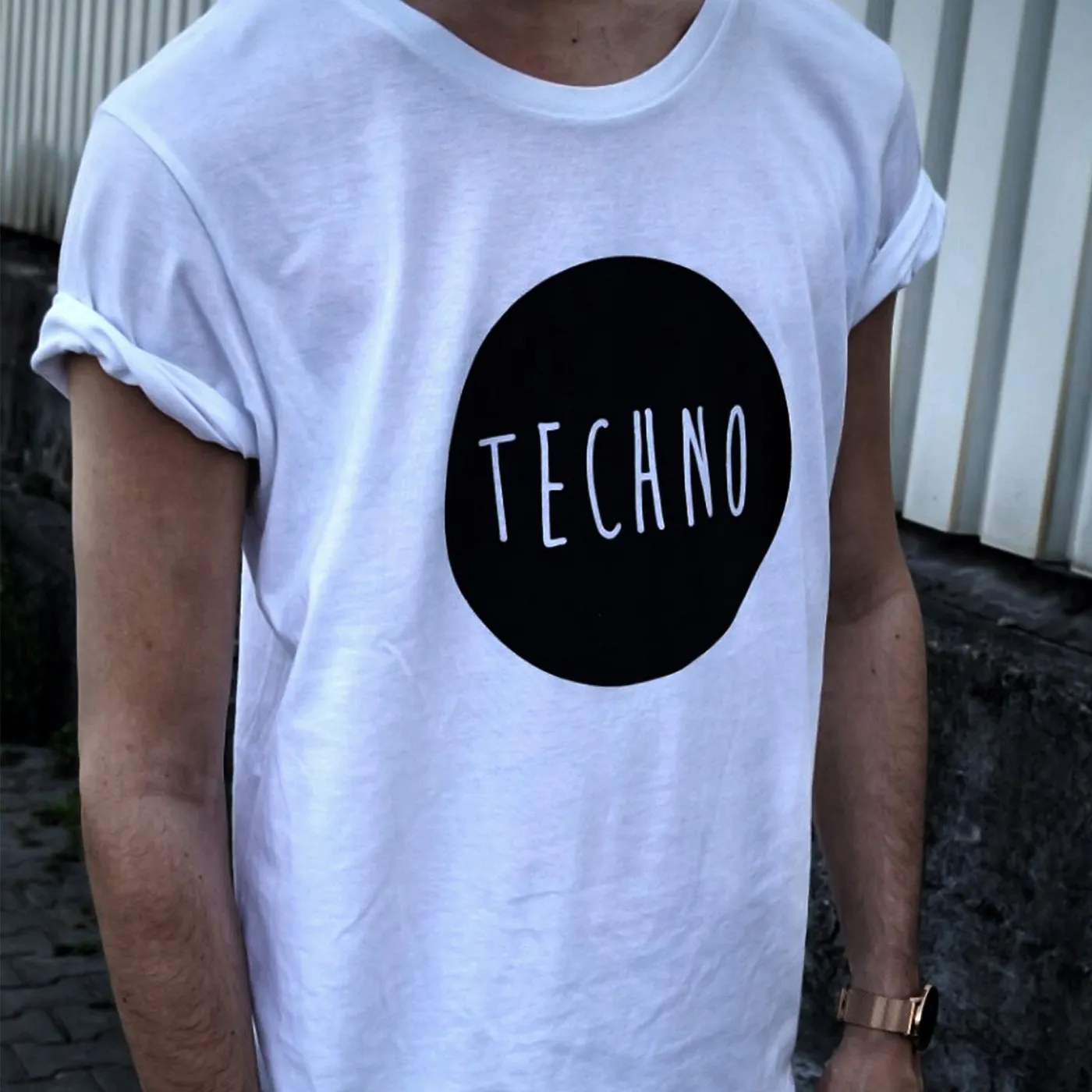 Rave Clothing Techno T-Shirt in weiß