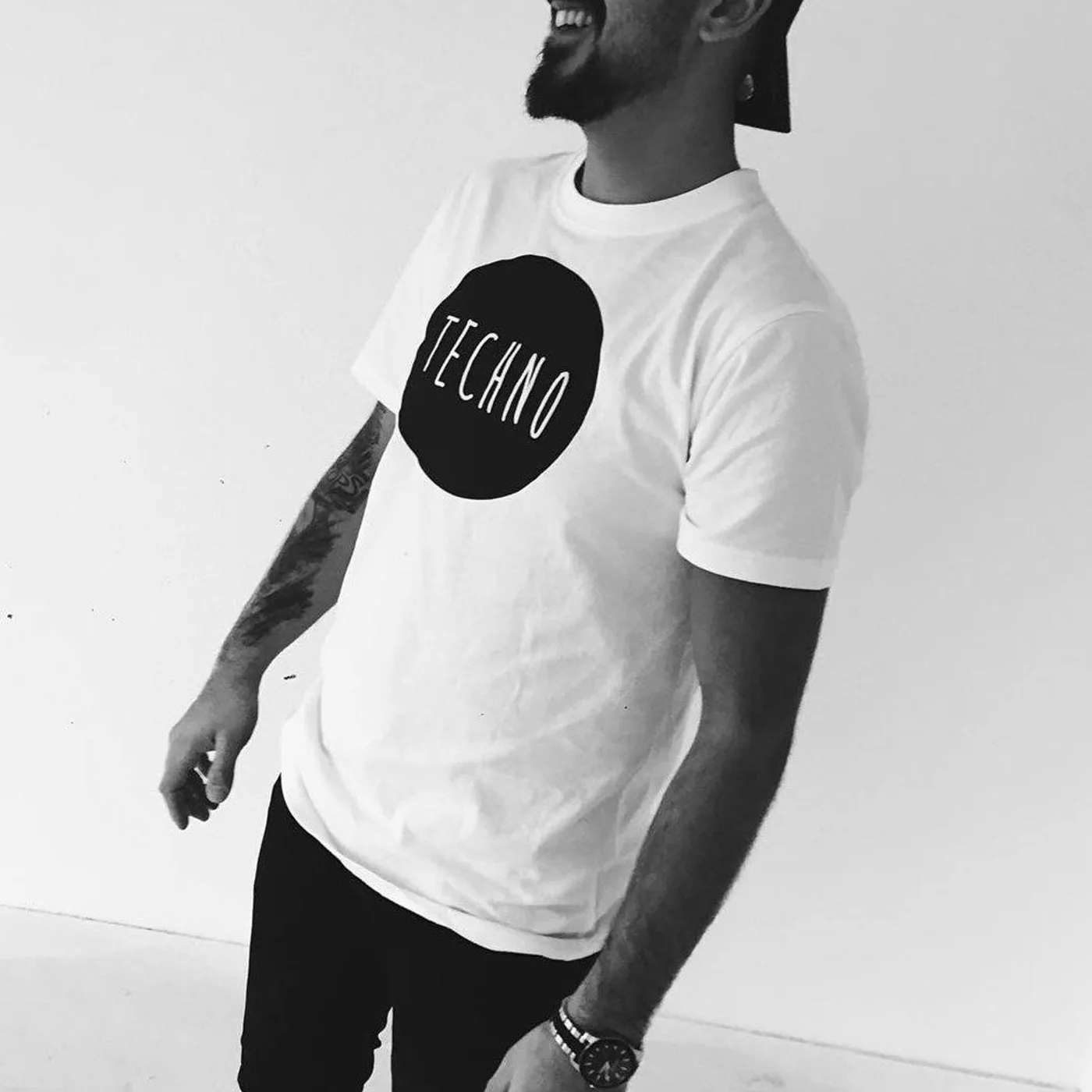 Rave Clothing Techno T-Shirt in weiß