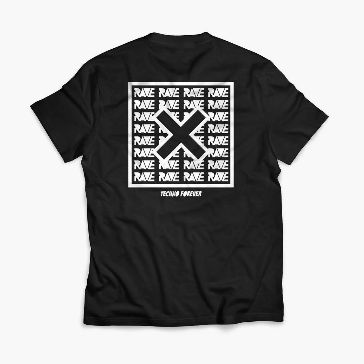 Rave Clothing Techno Forever T-Shirt in schwarz