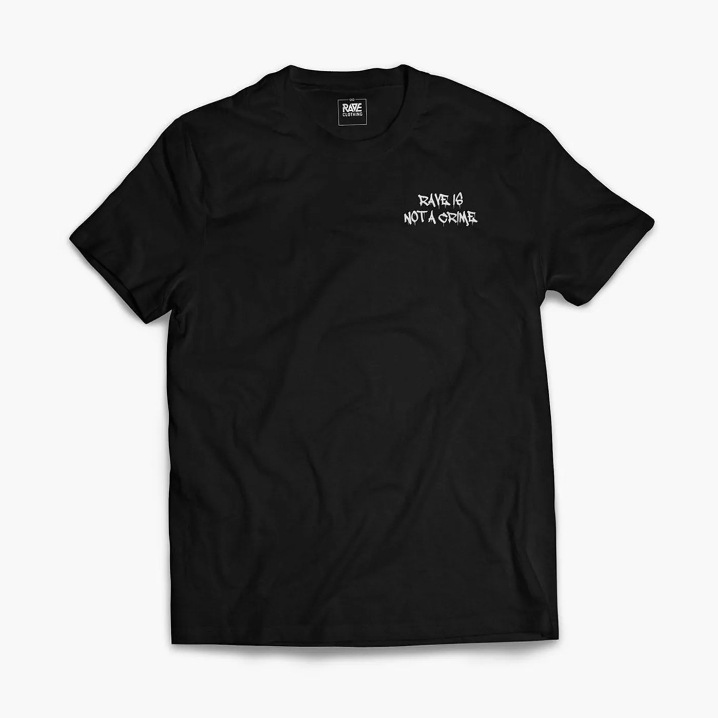 Rave Clothing Rave Is Not A Crime T-Shirt in schwarz
