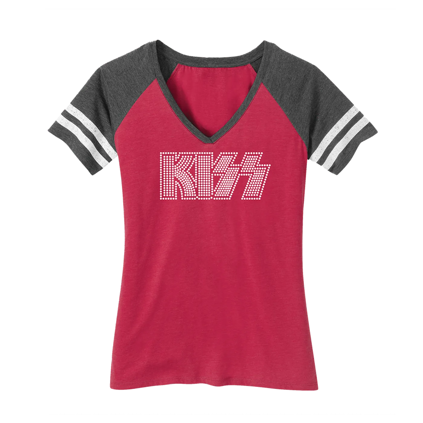 KISS V-Neck Bling Logo (women)