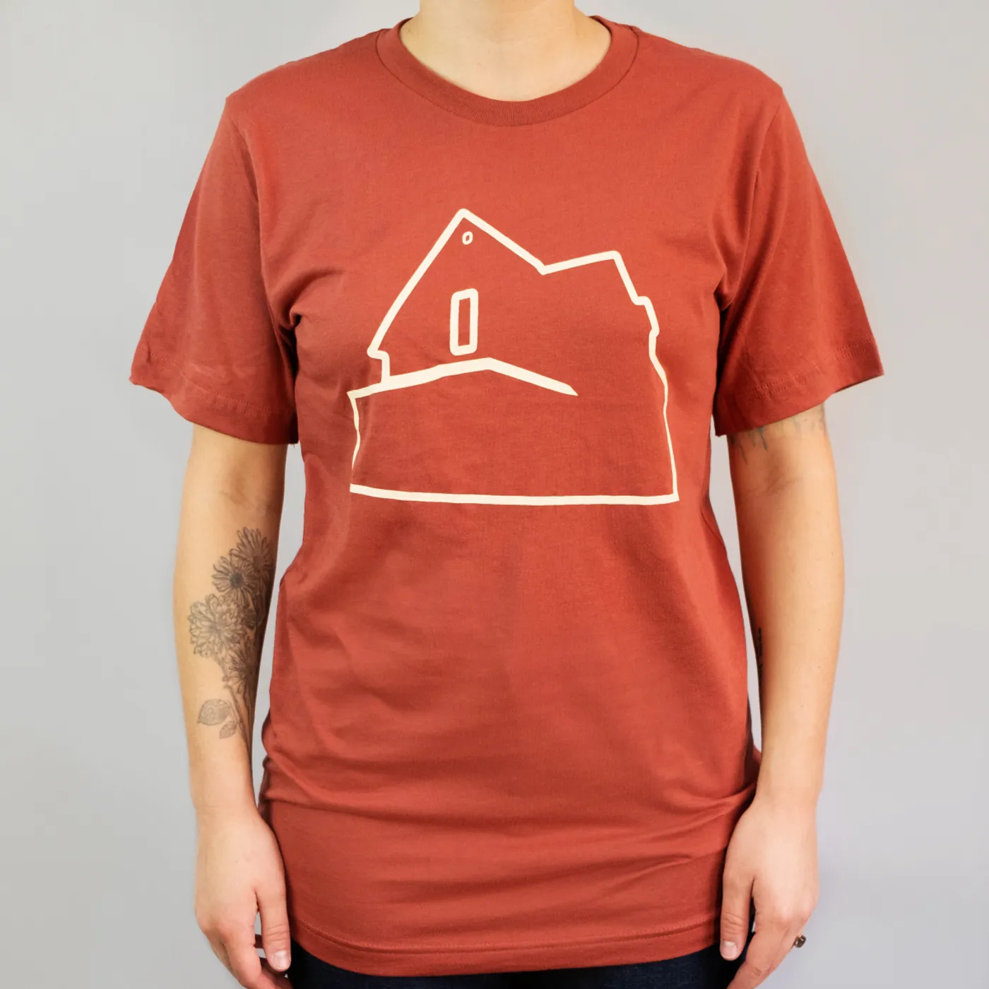 American Football Silhouette T-Shirt (Rust)