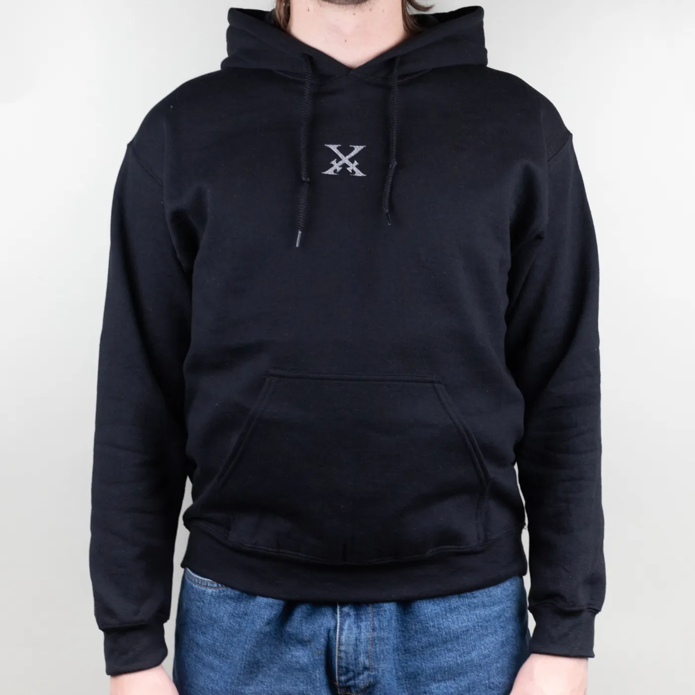 Xiu Xiu Embroidered Silver Logo Hooded Sweatshirt