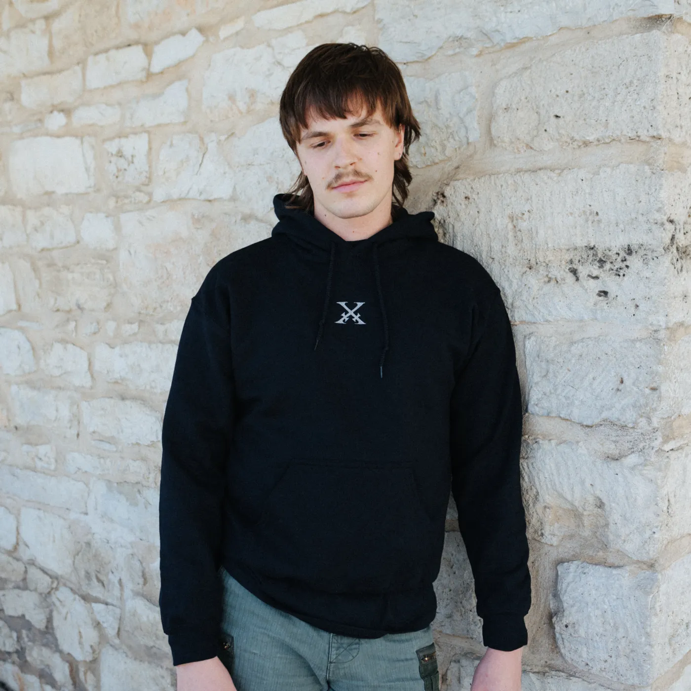 Xiu Xiu Embroidered Silver Logo Hooded Sweatshirt