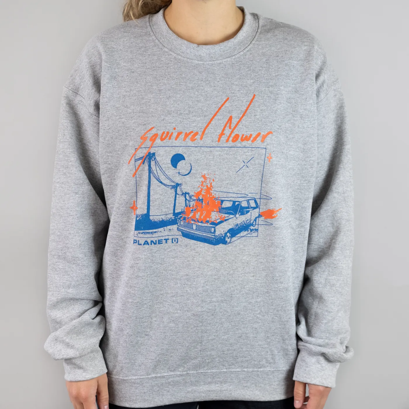 Squirrel Flower Planet (i) Crew Neck Sweatshirt