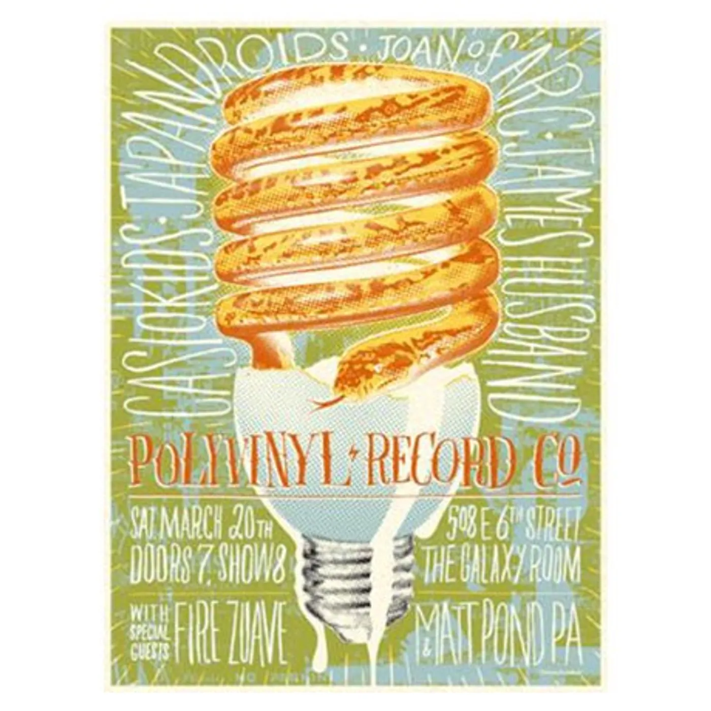 James Husband Polyvinyl SXSW 2010 Silk-Screened Print (18"x24")