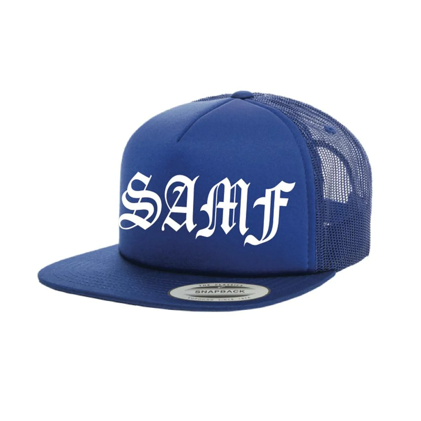 Spring Awakening Music Festival SAMF Old English Trucker Hat (Royal)