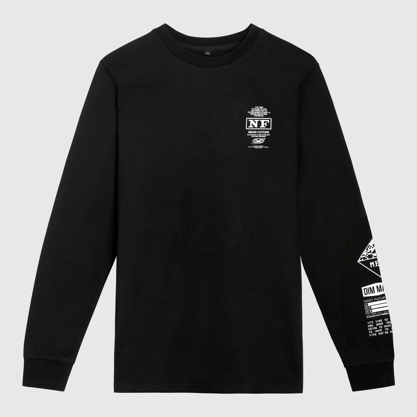 Dim Mak Tr. 02 - "Neon Future" Long Sleeve Tee - Black