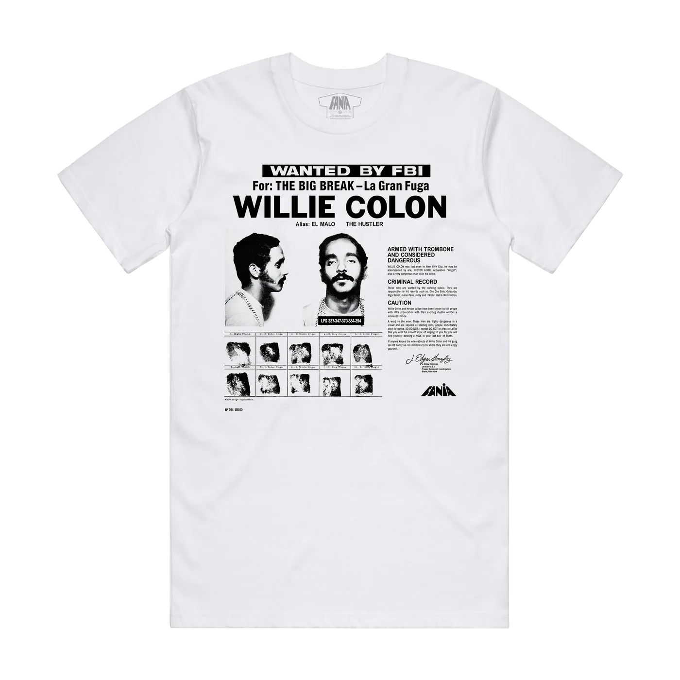 Fania Willie Colon White T-Shirt