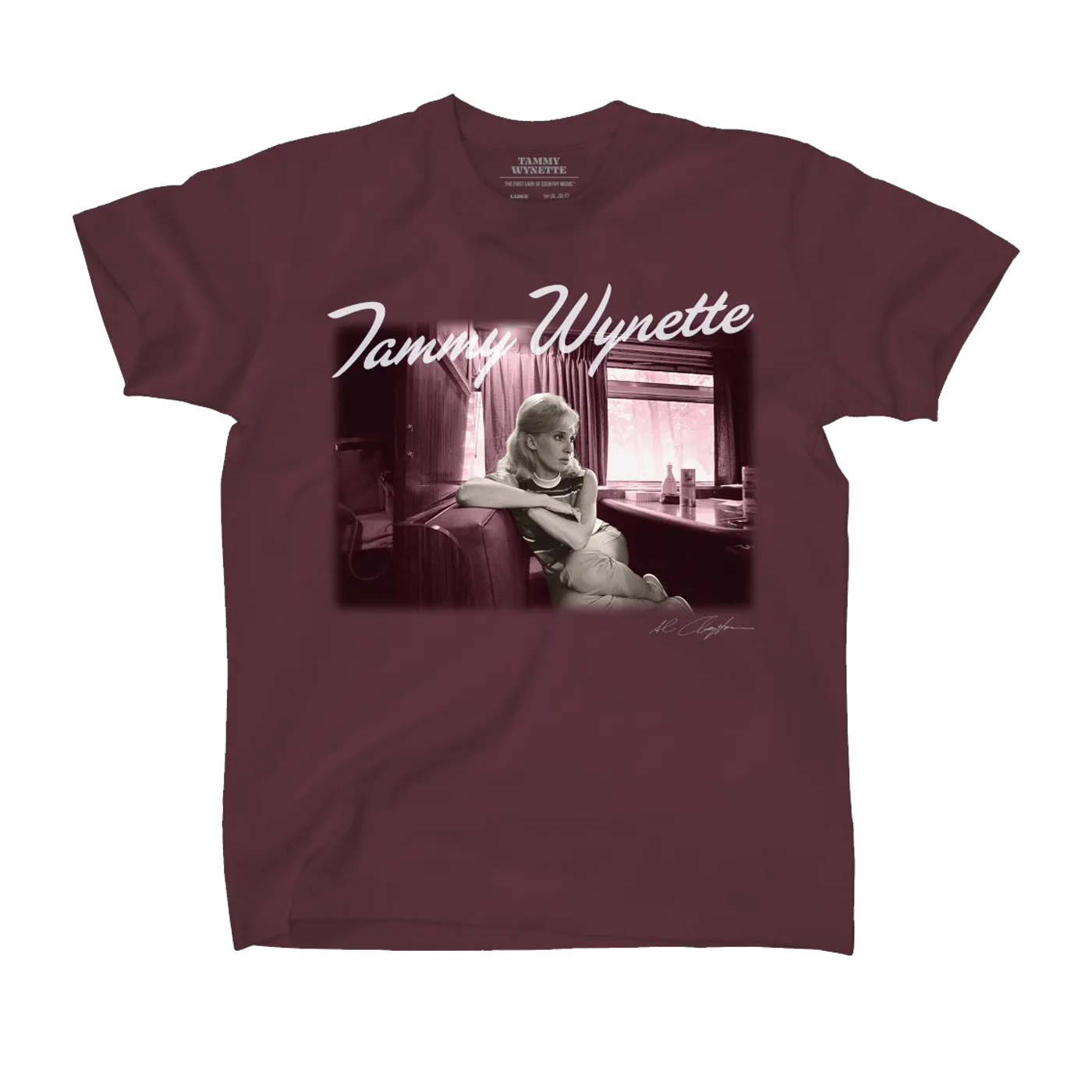 Tammy Wynette Tour Bus T-Shirt (Maroon)