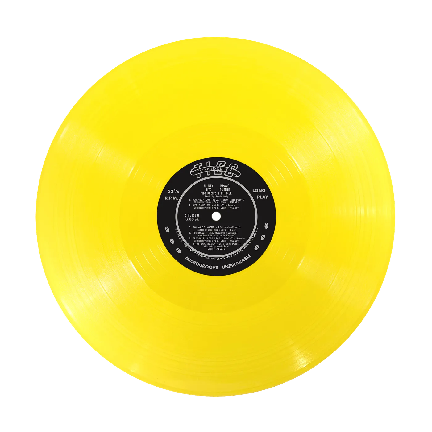 Tito Puente El Rey Bravo (180G Canary Yellow LP – Fania Exclusive) (Vinyl)