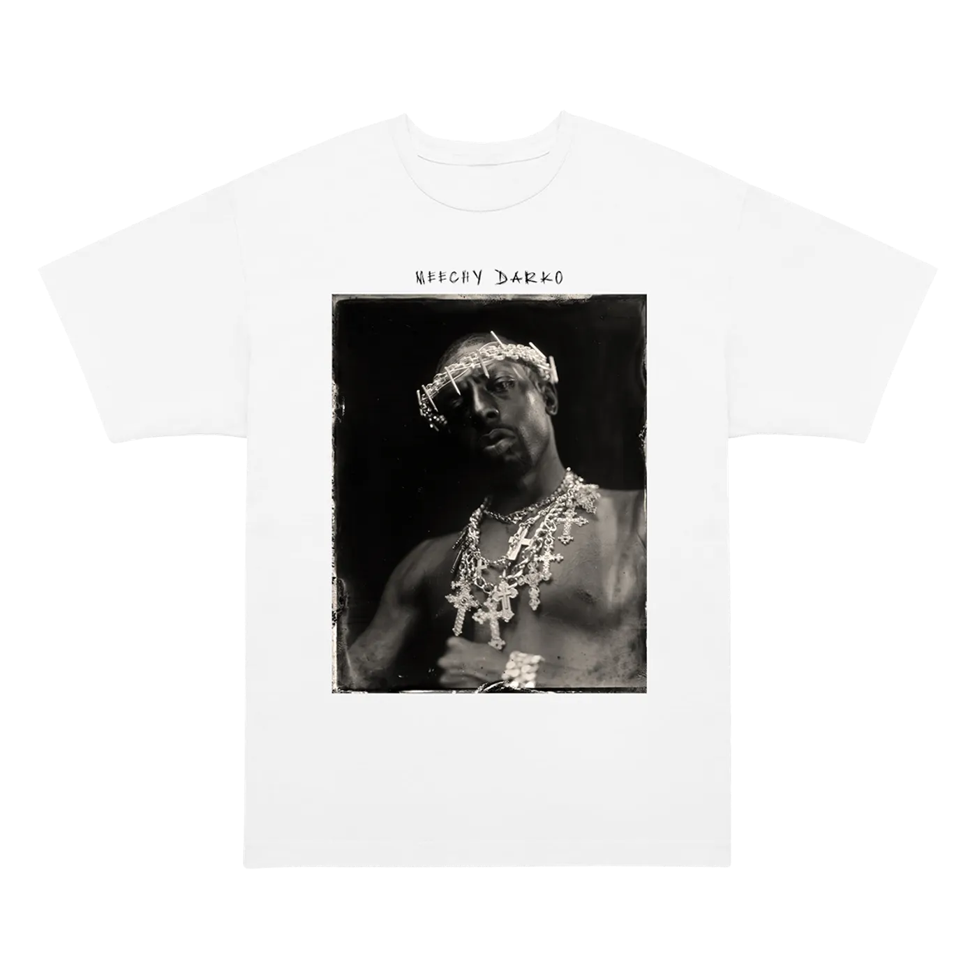 Meechy Darko Gothic Luxury White Shortsleeve