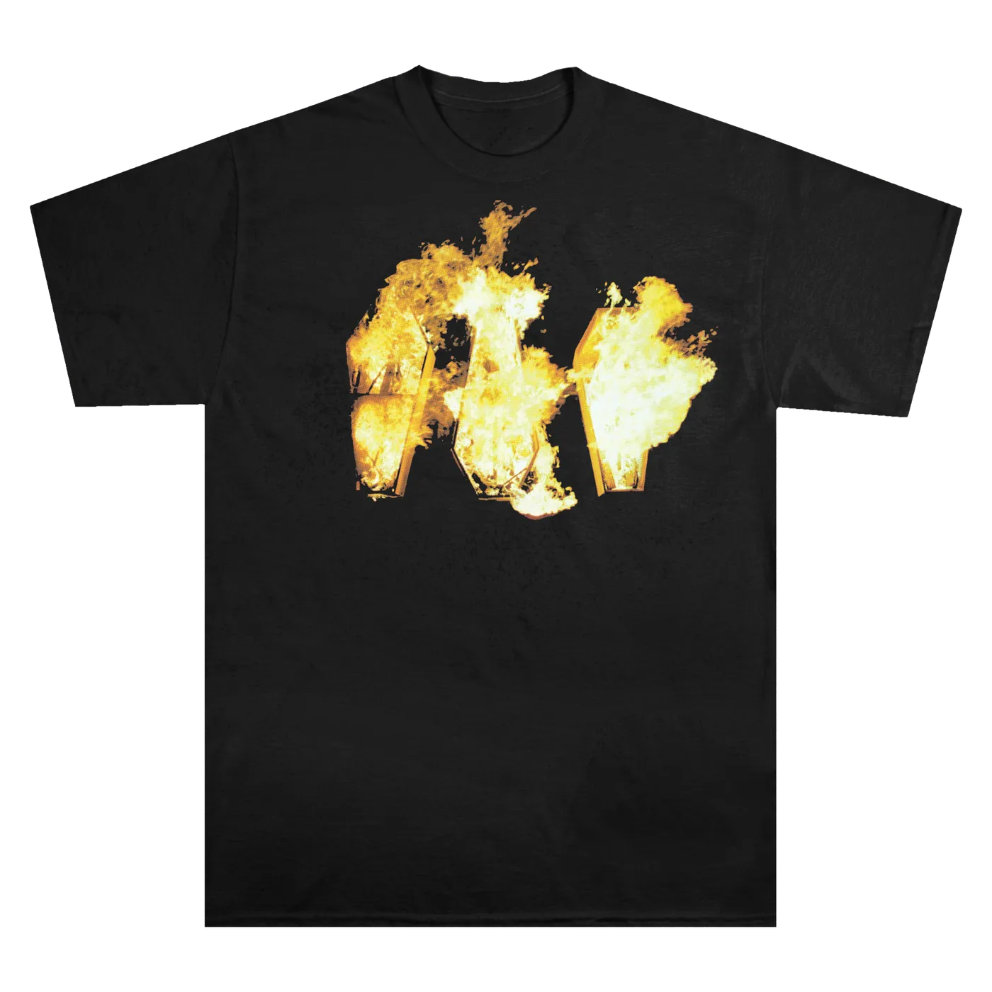 Show Me the Body Flaming Coffins Black T-Shirt