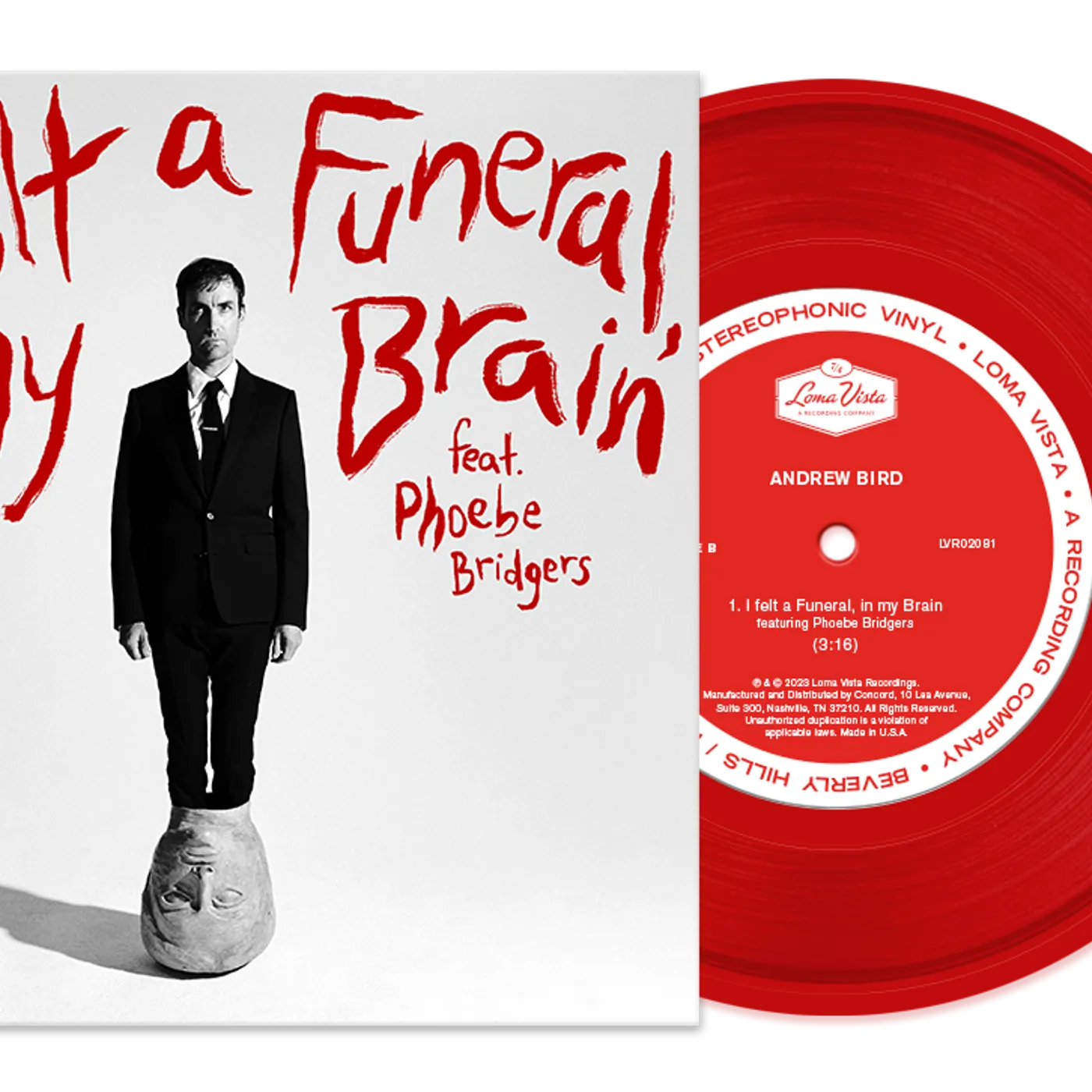 Andrew Bird Limited Edition Red 7" "I felt A Funeral, in My Brain (Feat. Phoebe Bridgers)"