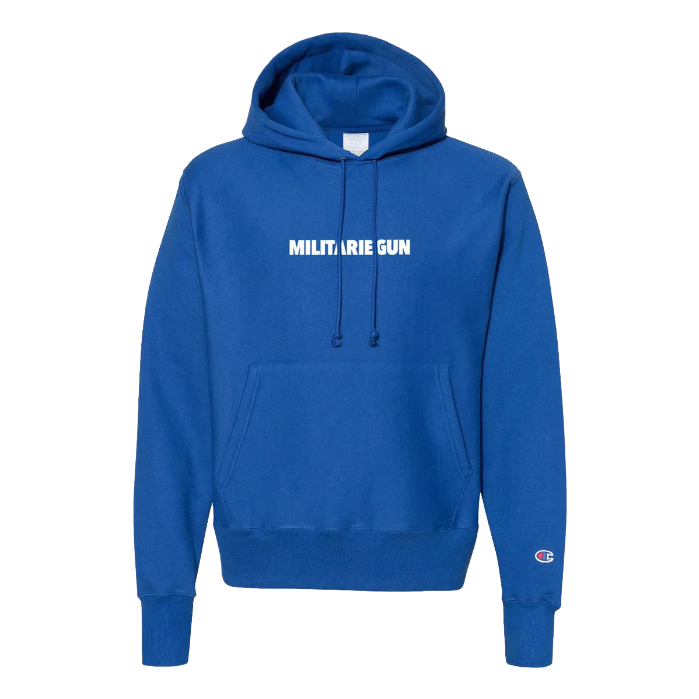 Embroidered Militarie Gun Logo Hoodie Printed on Champion