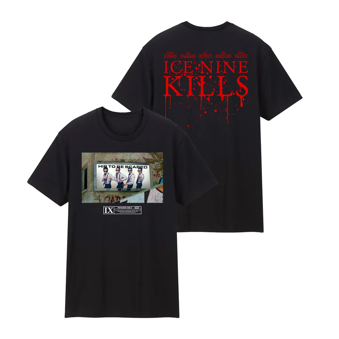Ice Nine Kills "Hip To Be Scared Billboard" Black T-Shirt
