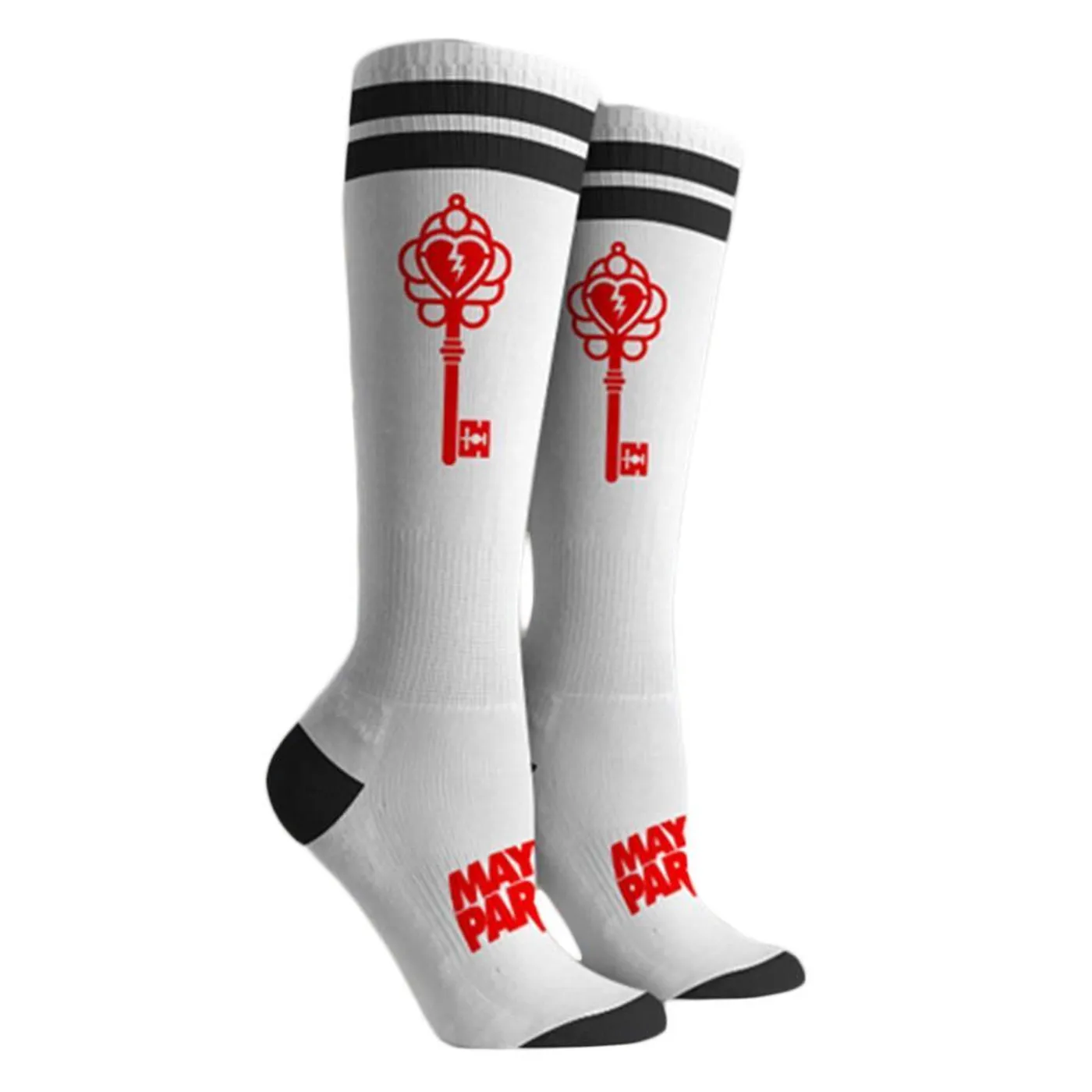 Mayday Parade Black & Red Key Knee Socks