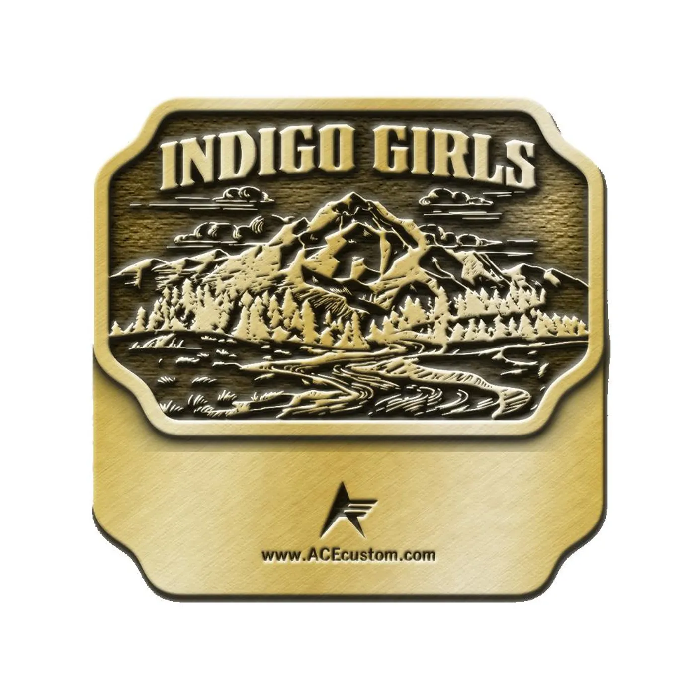 Indigo Girls Look Long Brass Belt Buckle