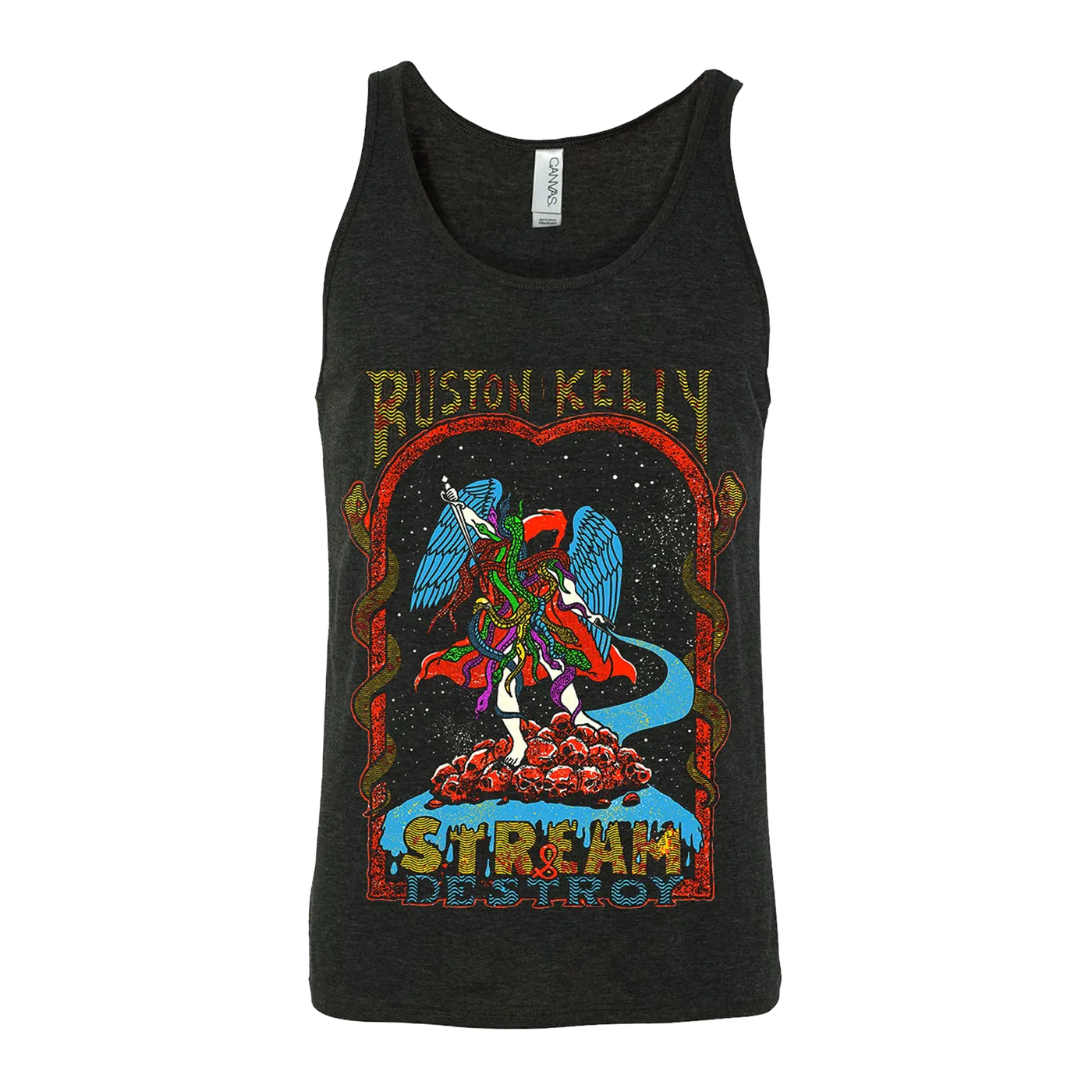 Ruston Kelly Stream & Destroy Unisex Heavyweight Tank