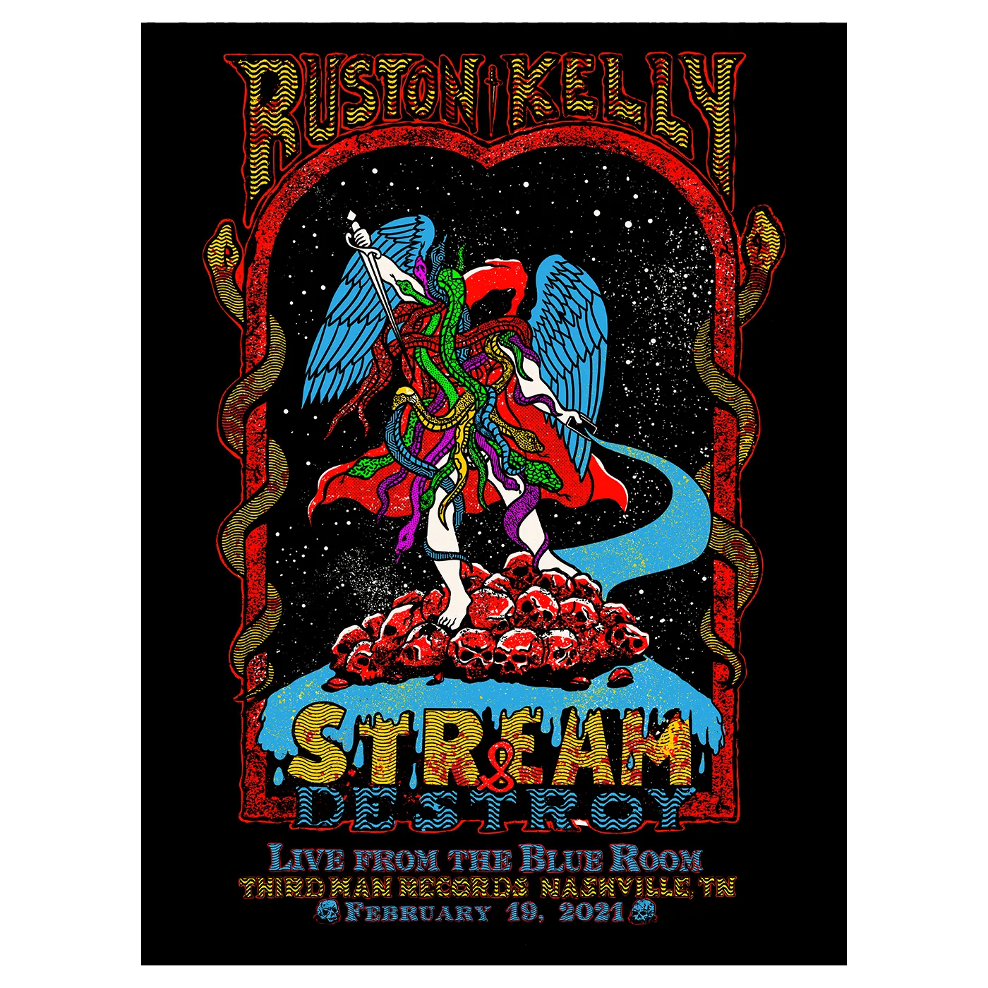Ruston Kelly Stream and Destroy Feb 19. 2021 Livestream Poster