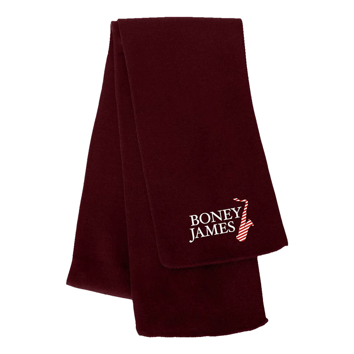 Boney James Maroon Candy Cane Sax Scarf