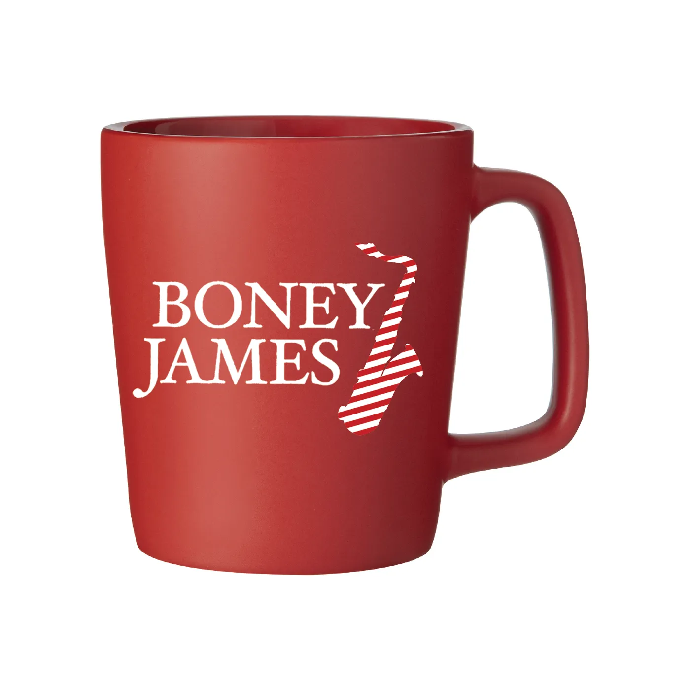 Boney James Maroon Candy Cane Coffee Mug